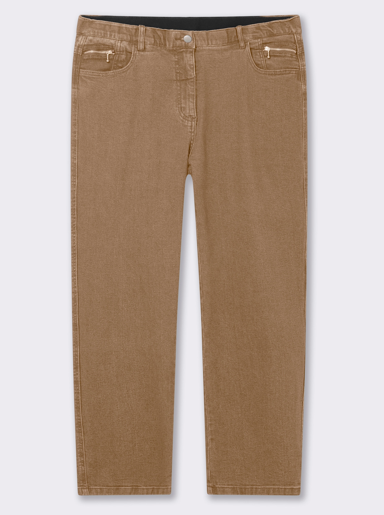 5-Pocket-Jeans gerade geschnitten - camel
