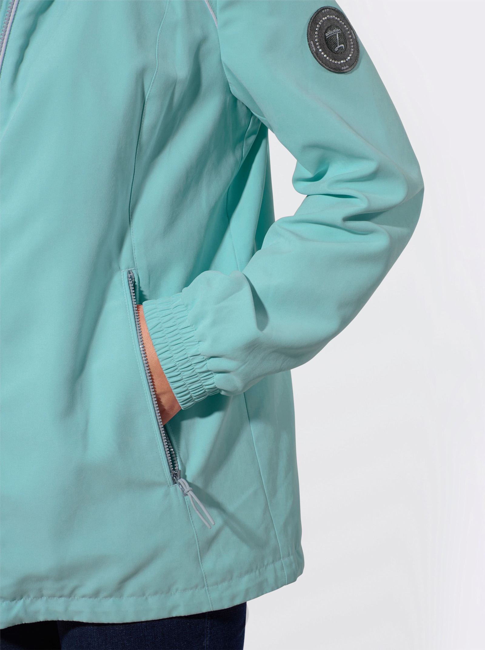 Übergangsjacke mit Tunnelzug auf Taillenhöhe - ozean