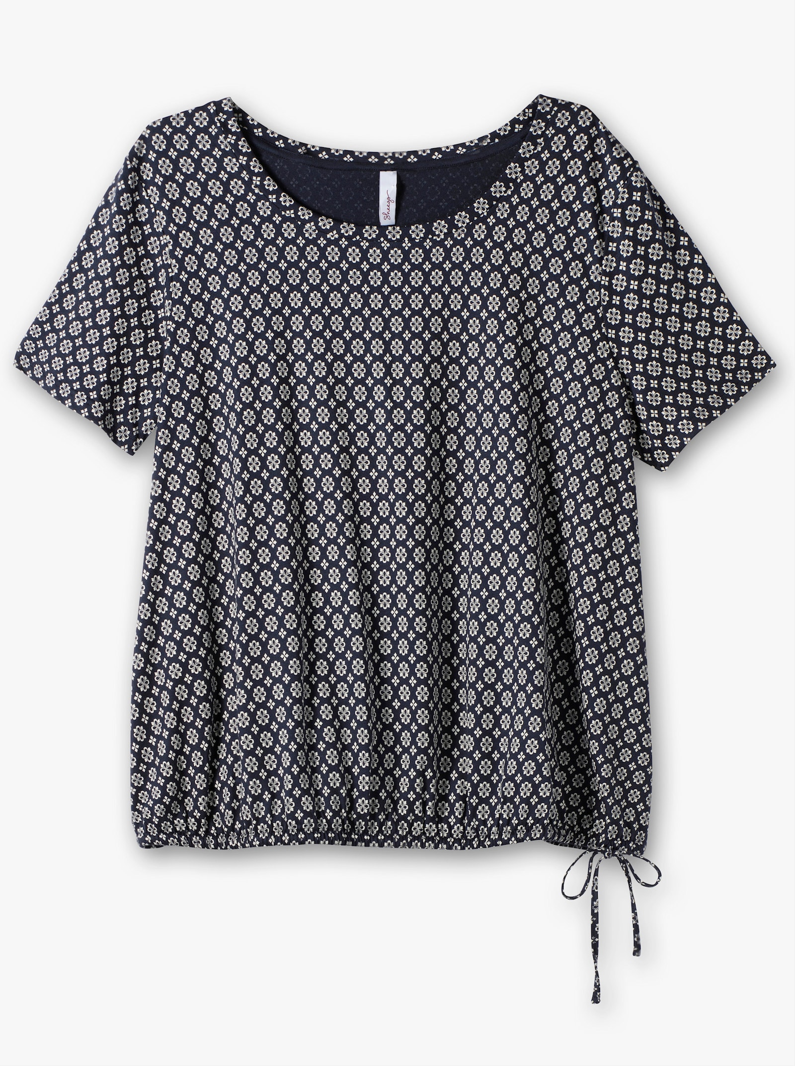 sheego T-shirt met decoratief ornamentpatroon - nachtblauw gedessineerd