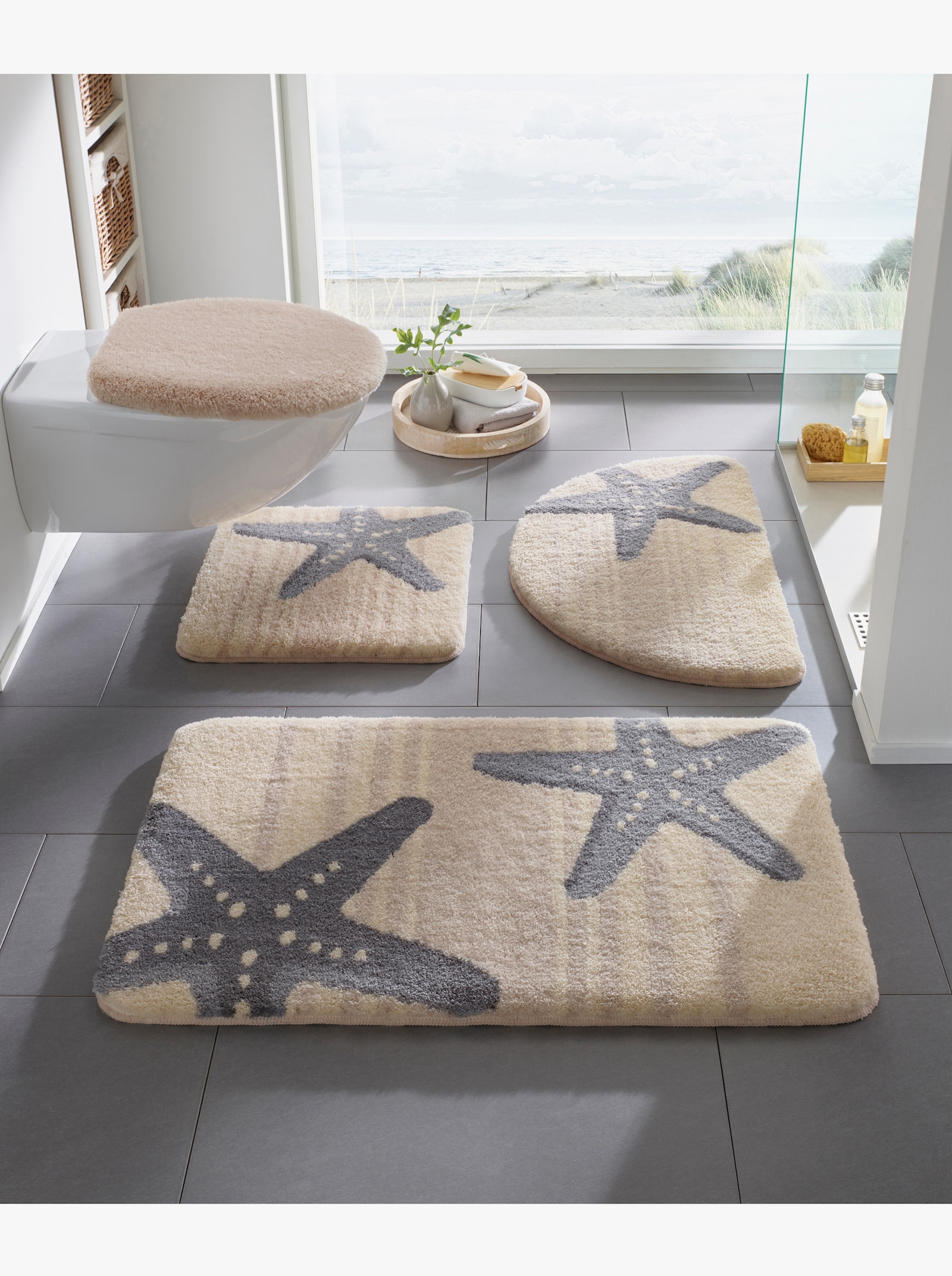Kleine Wolke Badmat - beige/grijs