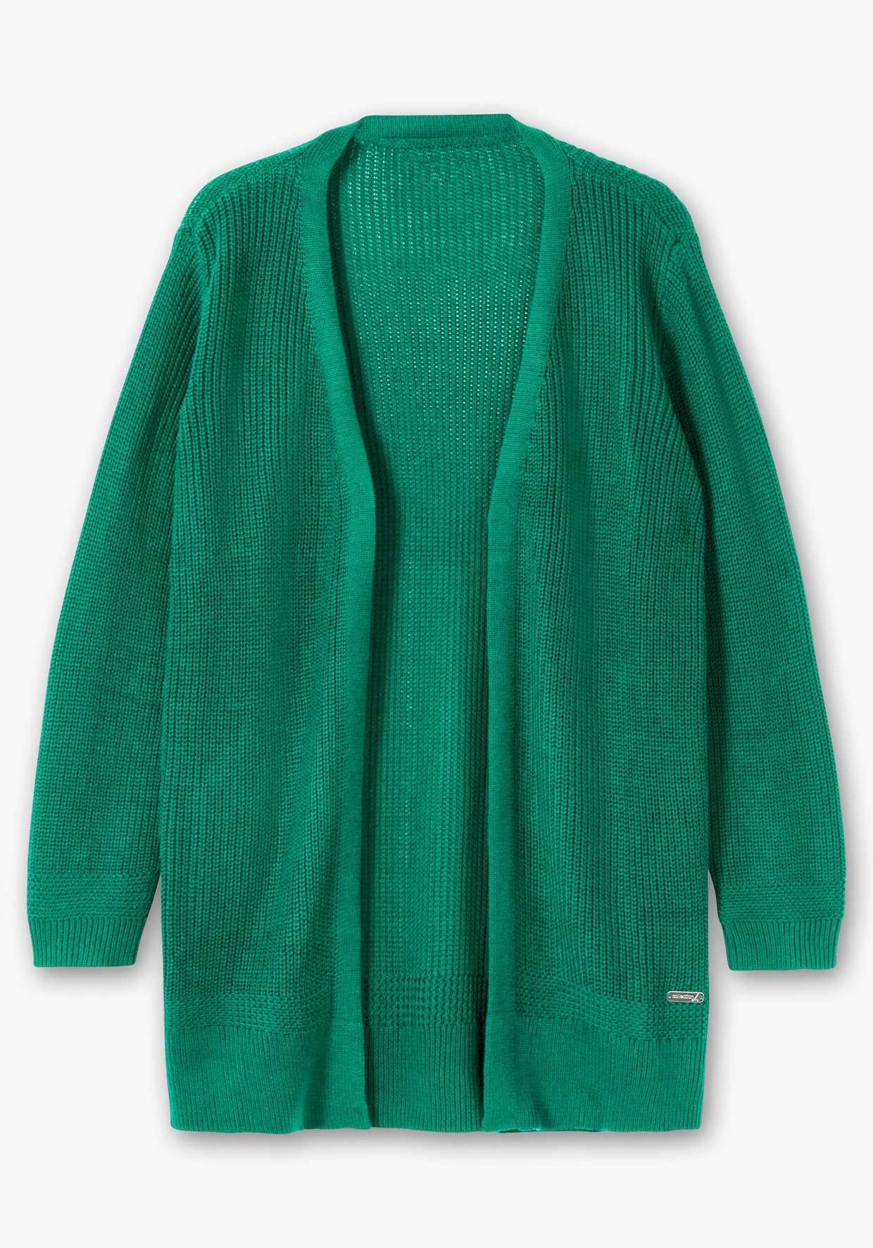 Longstrickjacke in passformgerechter Verarbeitung - grün