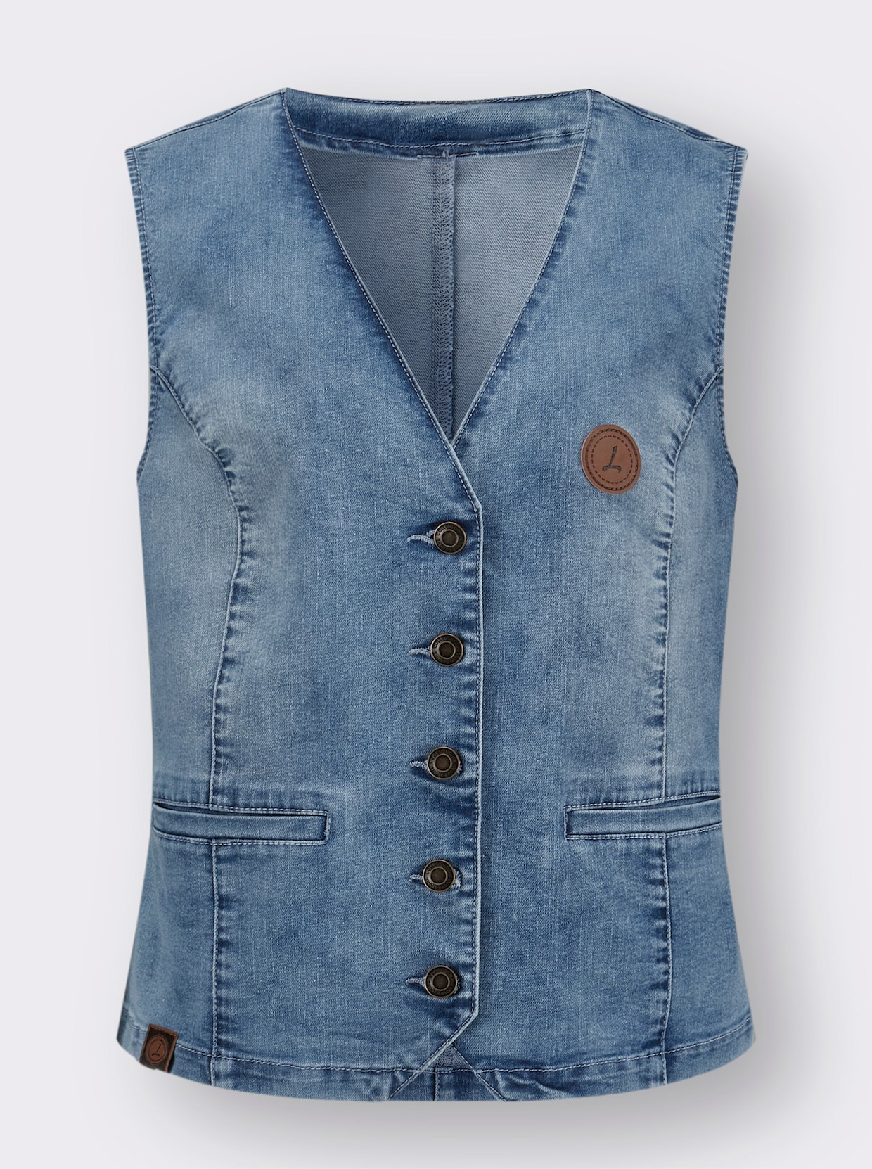 Gilet en jean - bleu blanchi