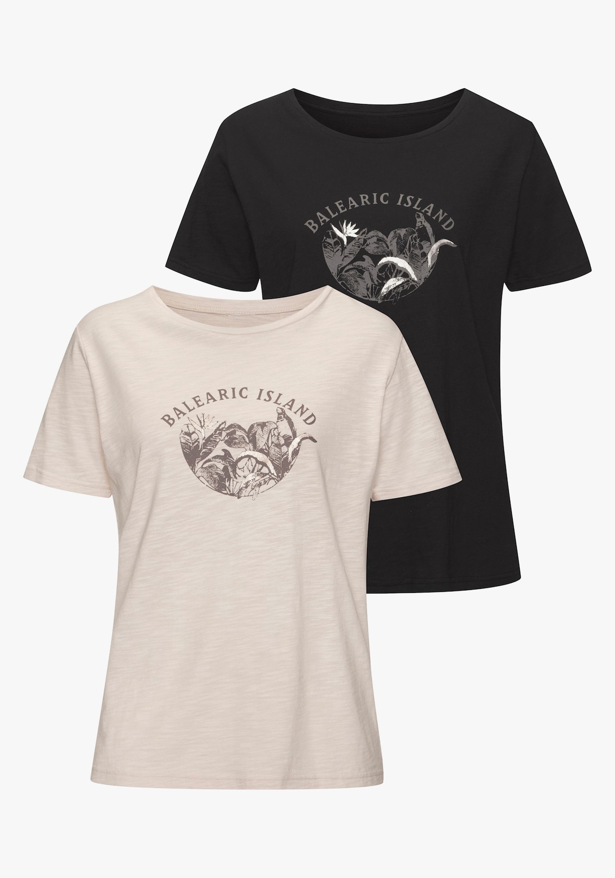 Vivance T-shirt - beige, zwart