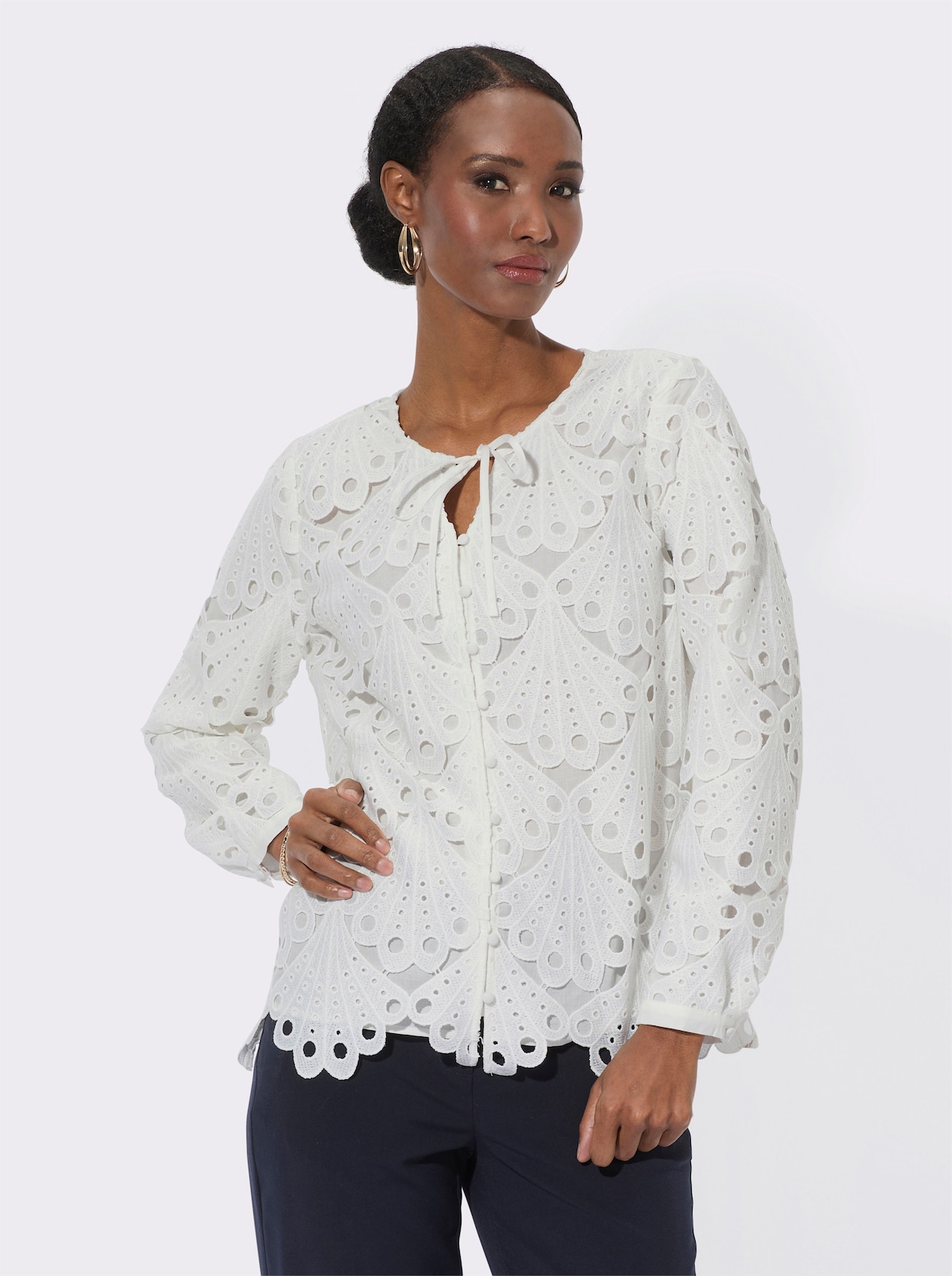 Kanten blouse - ecru