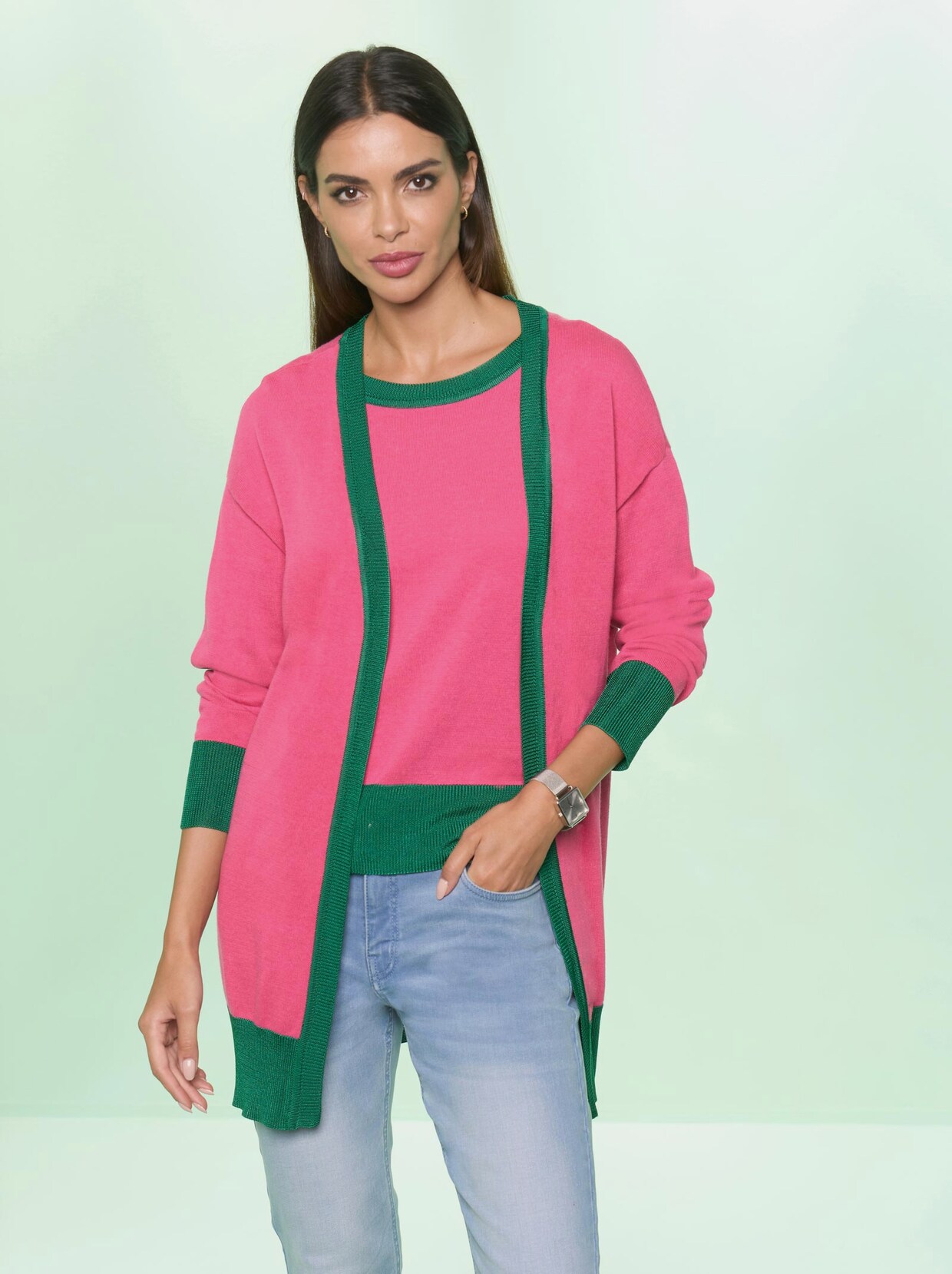 Rick Cardona Strickjacke - fuchsia-grün