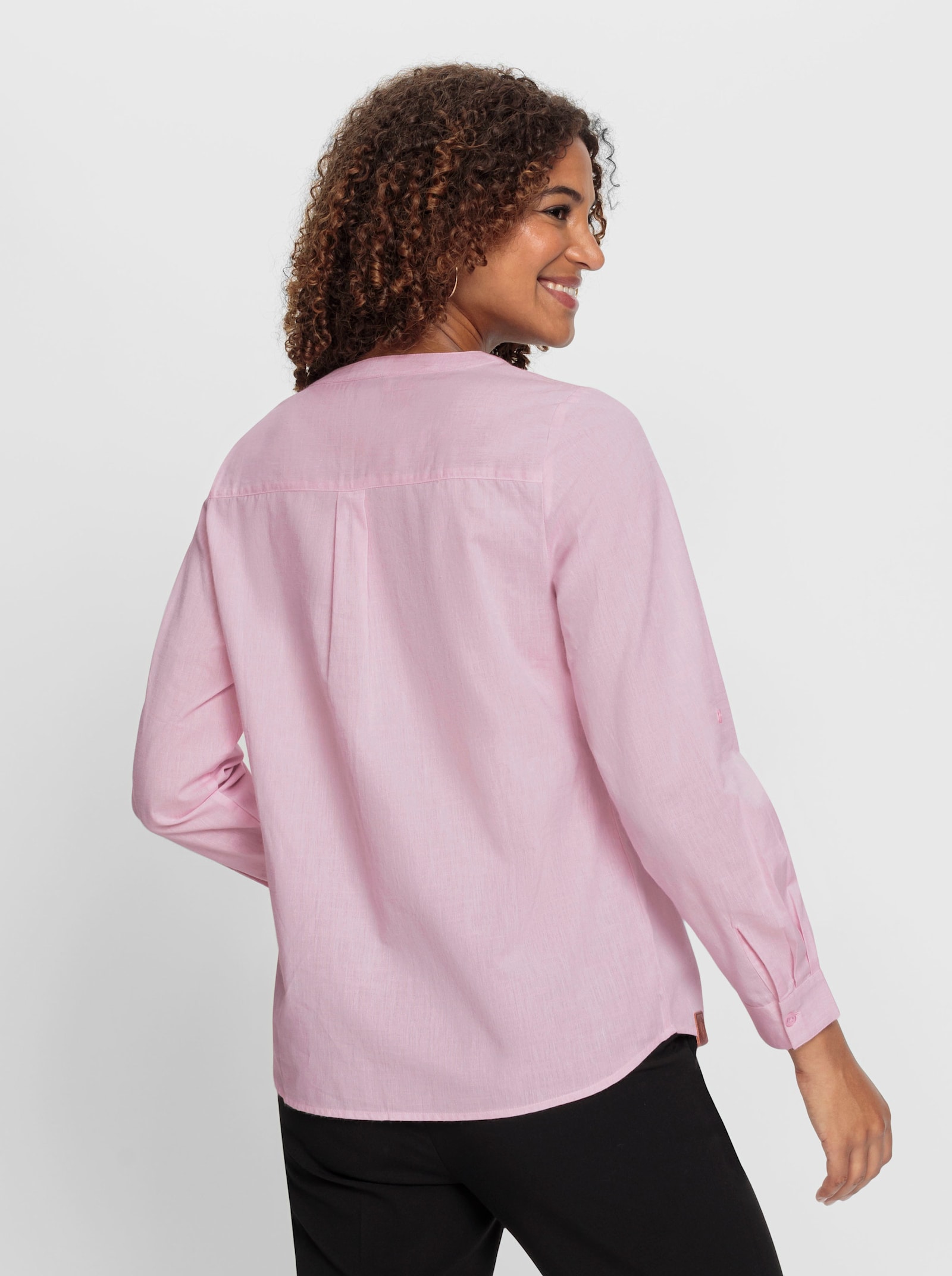 Schlupf-Bluse mit Kellerfalte hinten - rosé