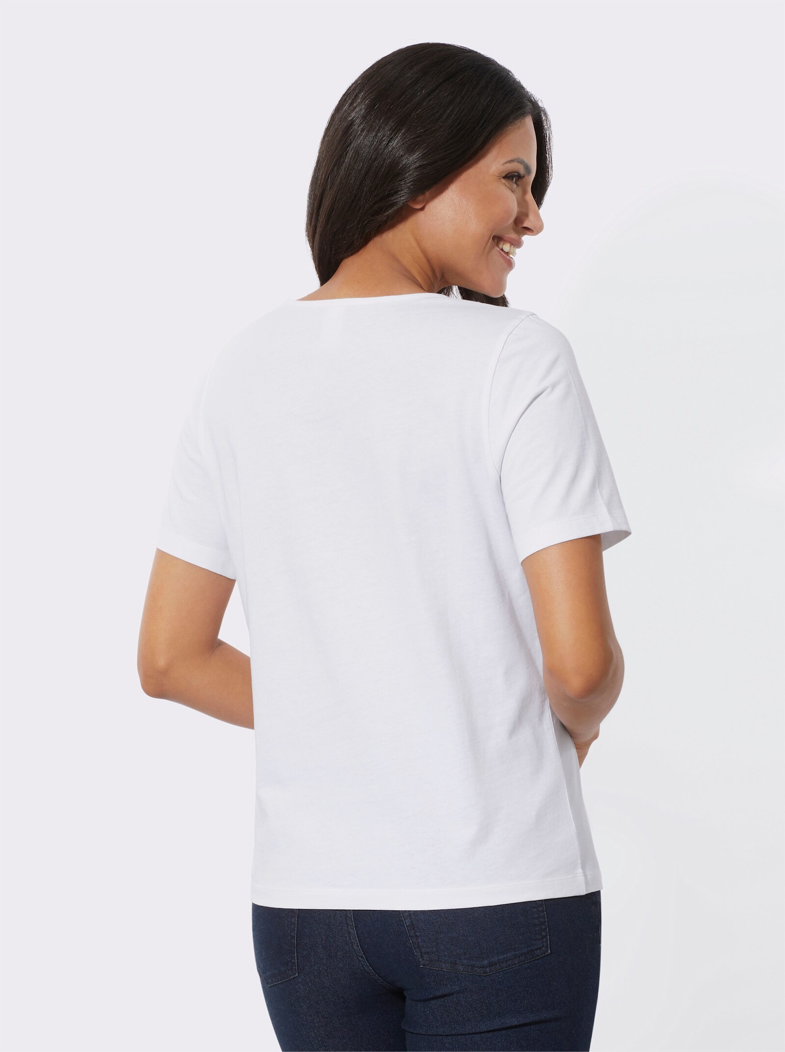 Krojové tričko z čisté bavlny - bílá-černá