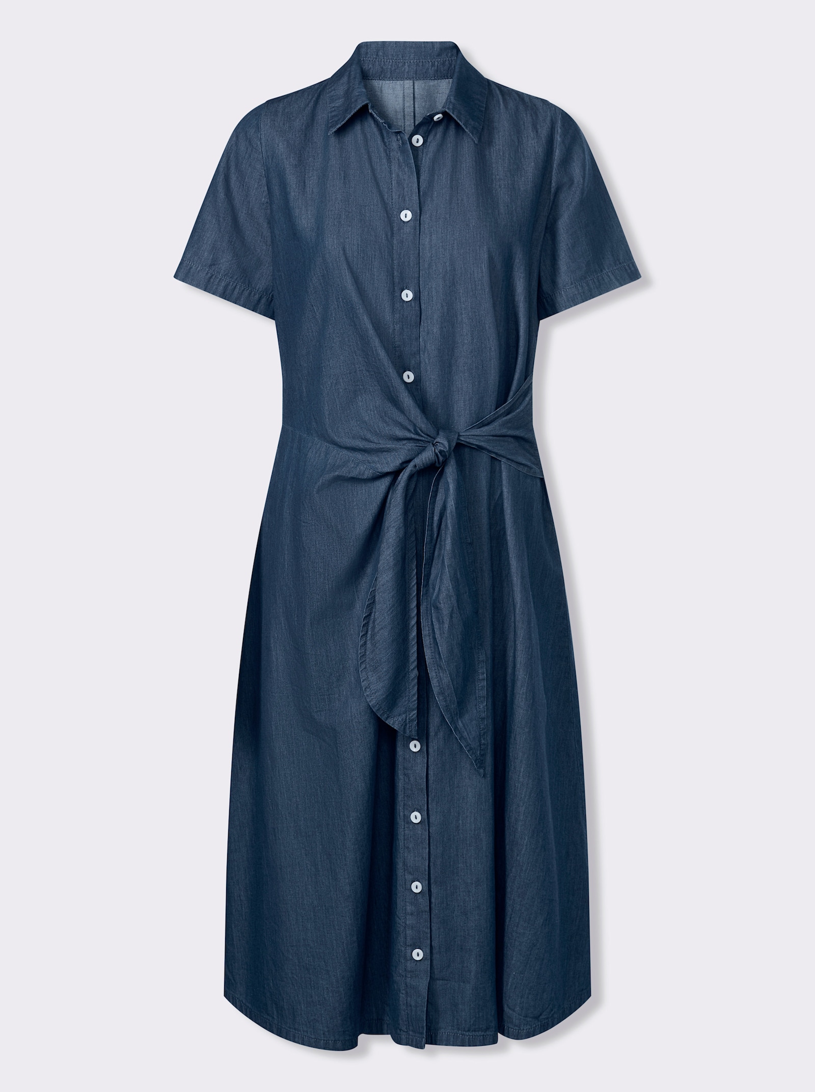 Jeanskleid in Wickel-Optik - blue-stone-washed