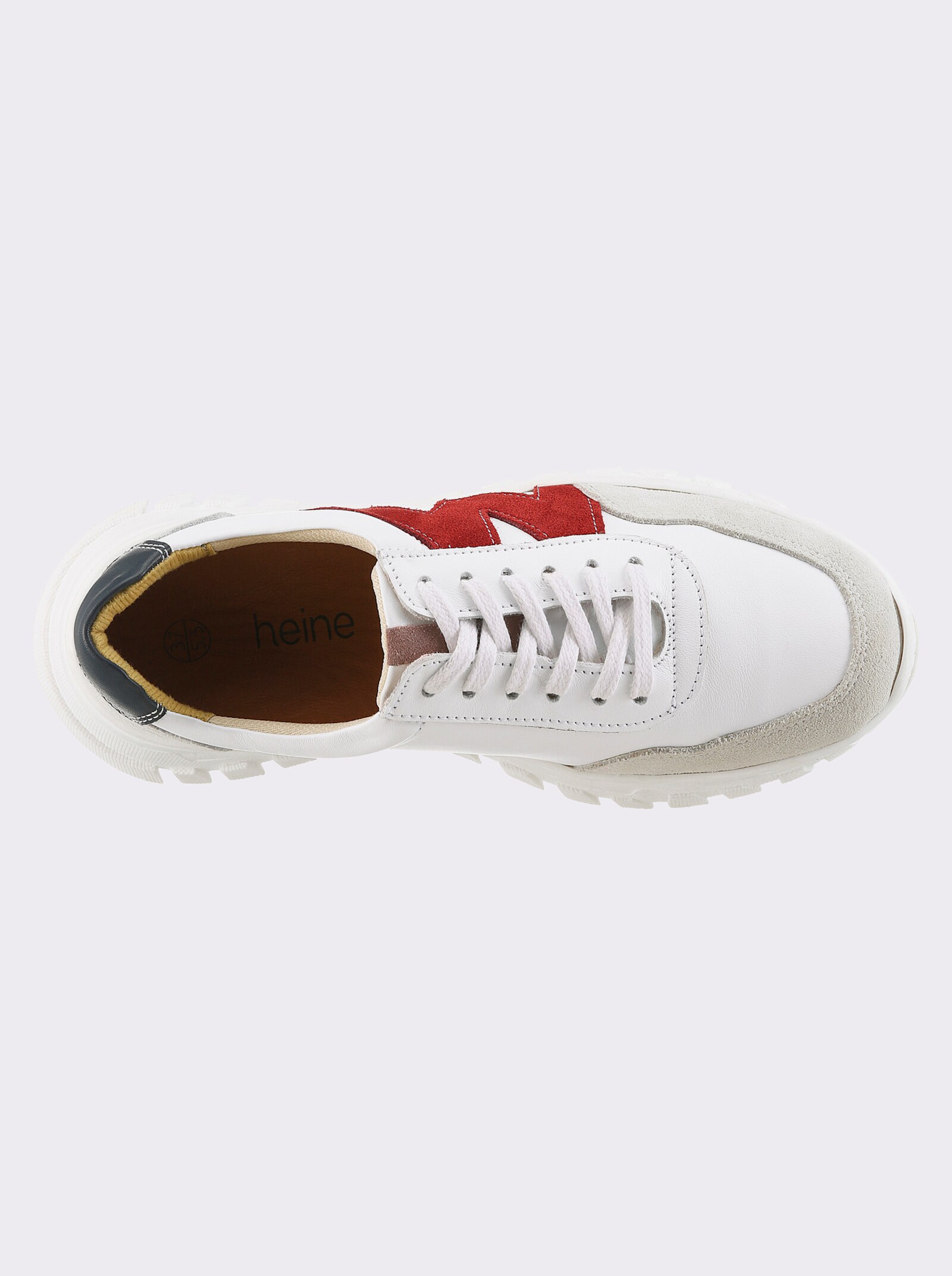 heine Sneaker mit Farbkontrast - weiß-rot