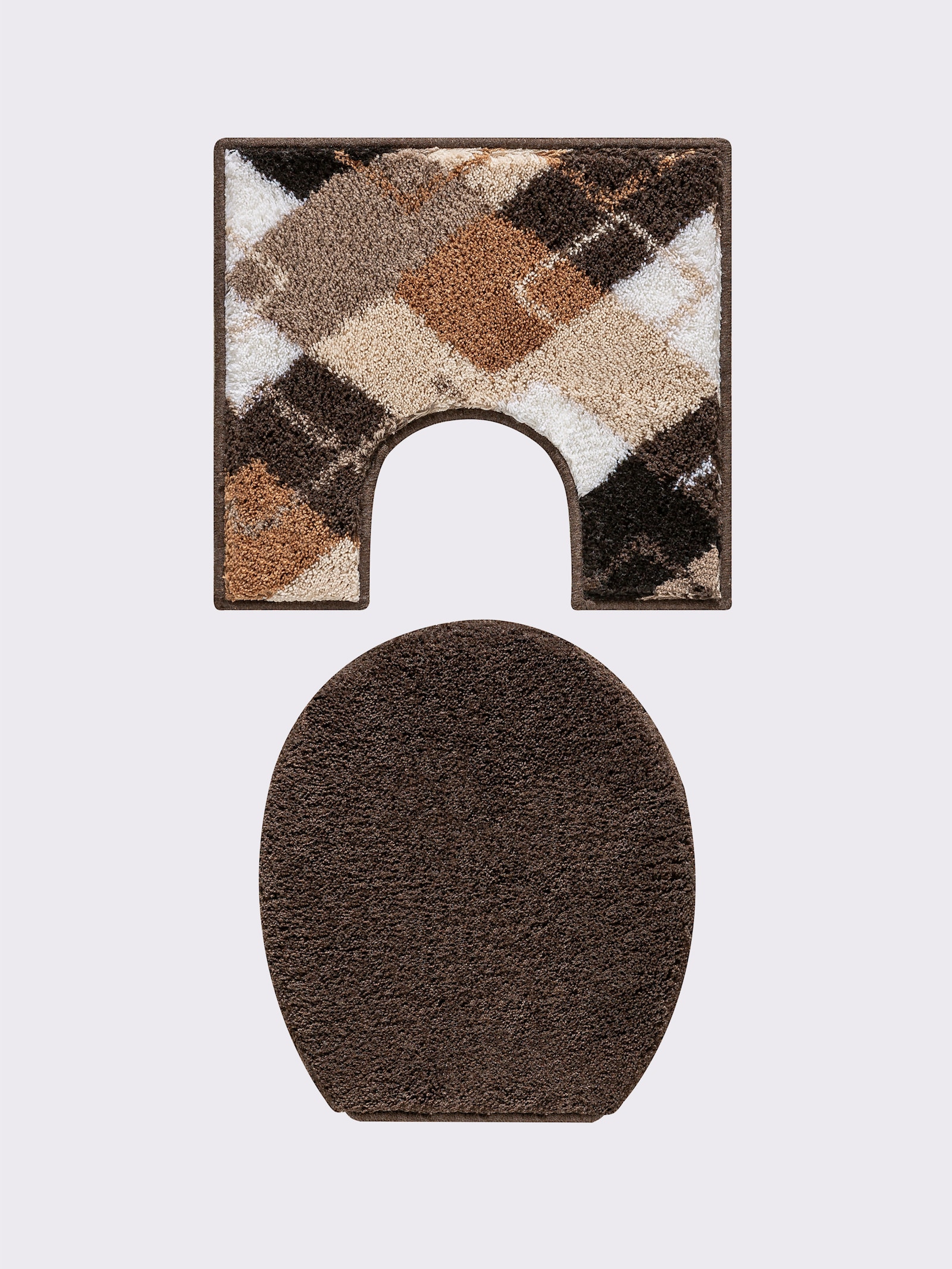 Grund Badmat - bruin gedessineerd