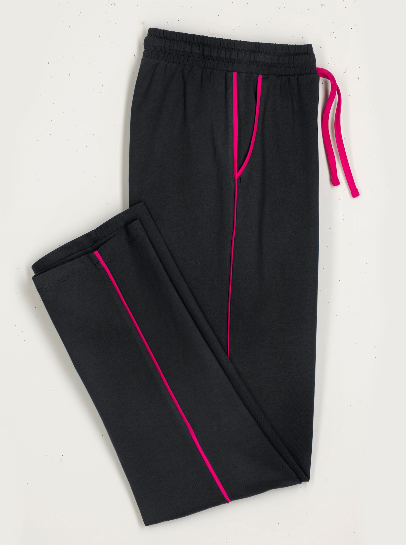 Kalhoty pro volný čas s kontrasty - černá + tmavěmodrá