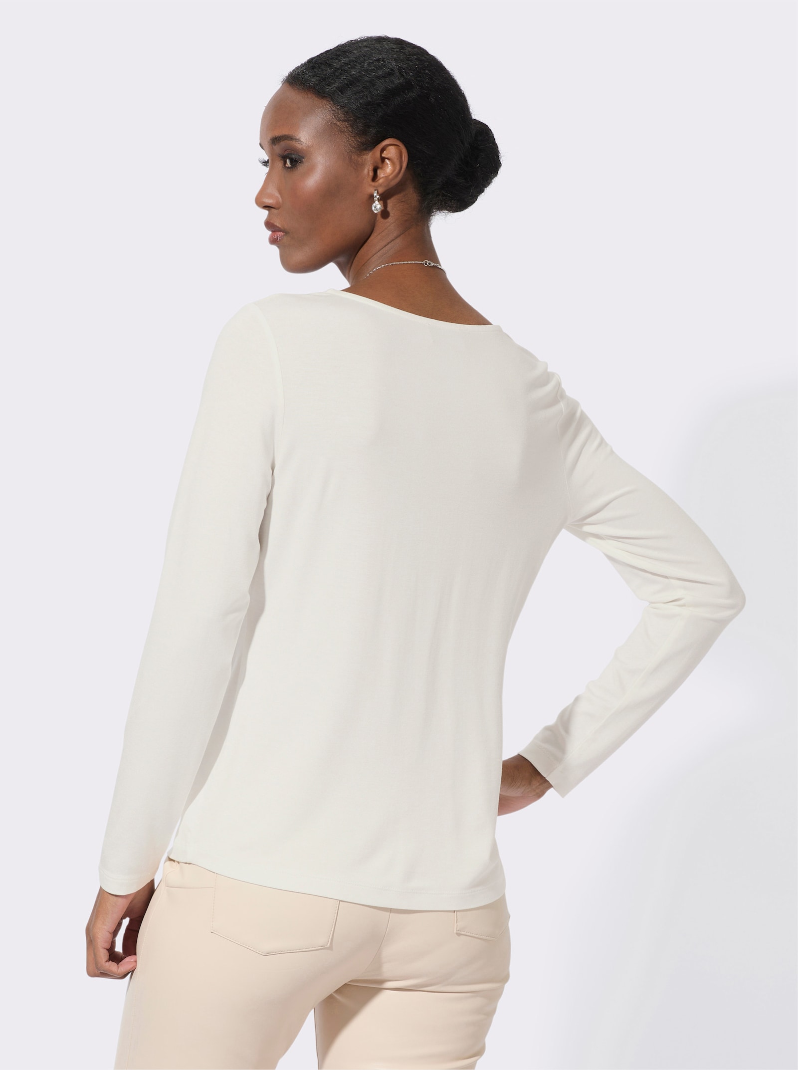 Langarmshirt mit Cut-outs - ecru