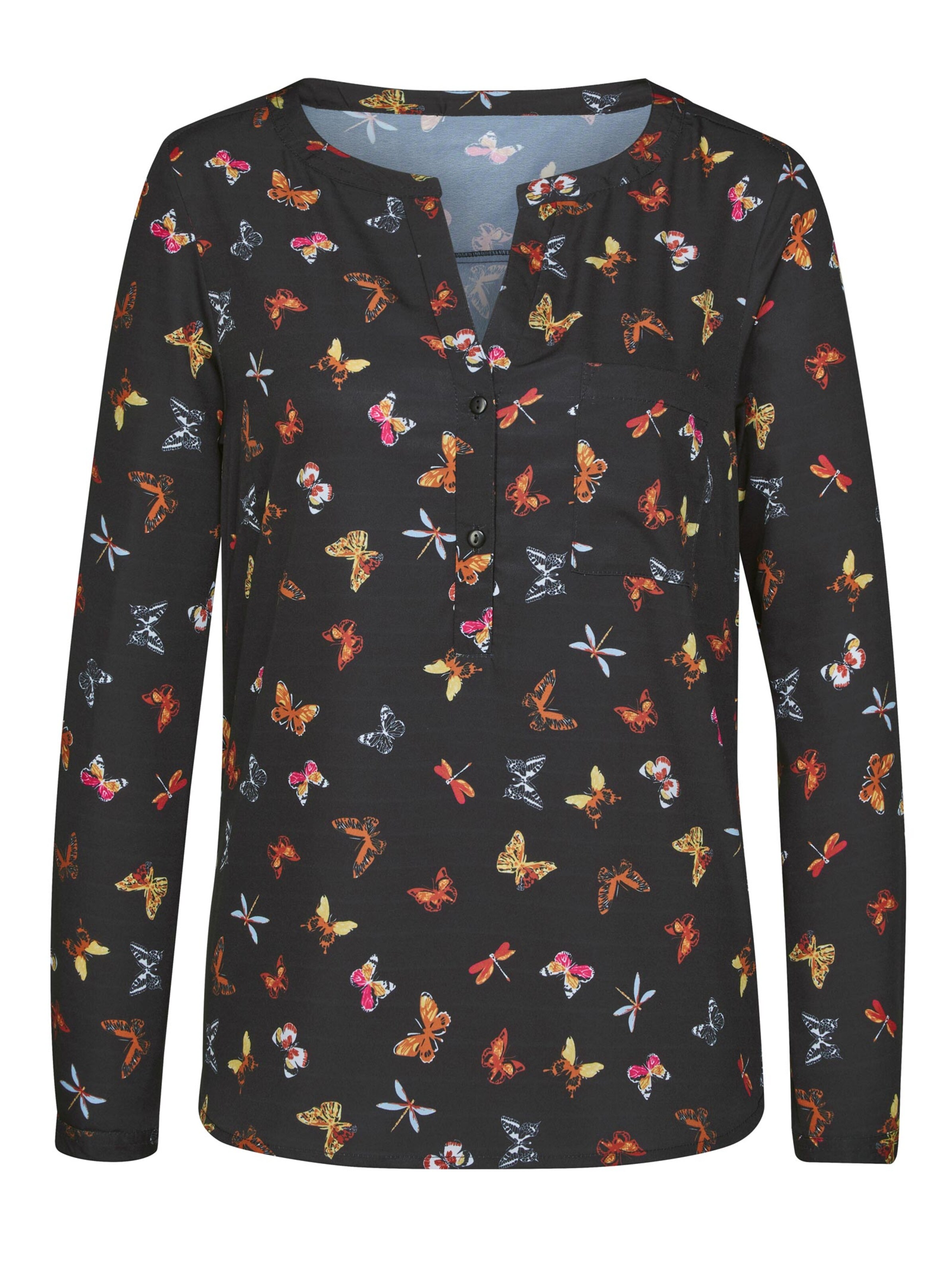 Bluse - schwarz-gemustert