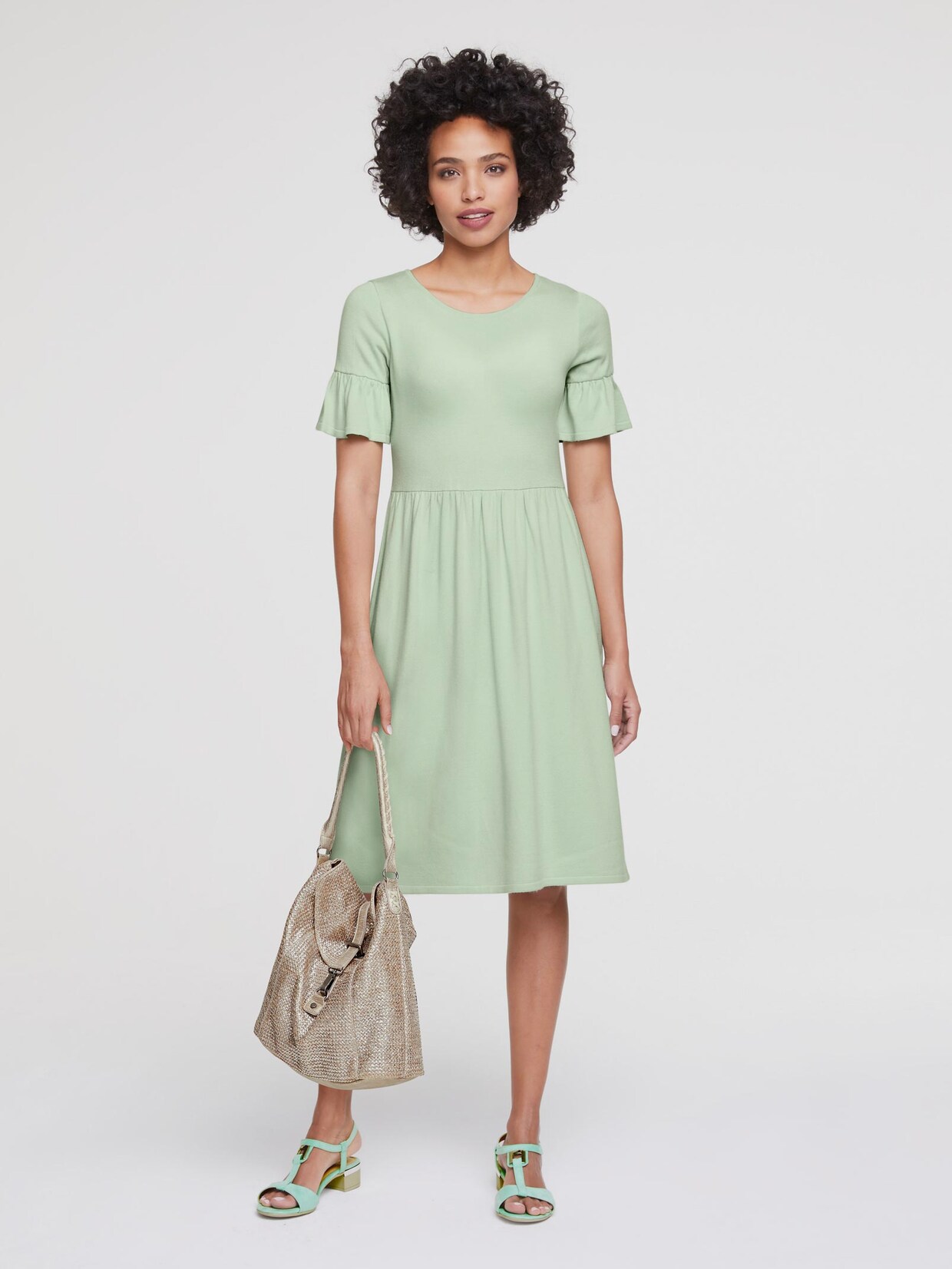 Linea Tesini Strickkleid - hellgrün