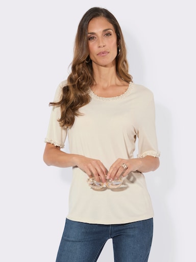 Kurzarmshirt - champagner