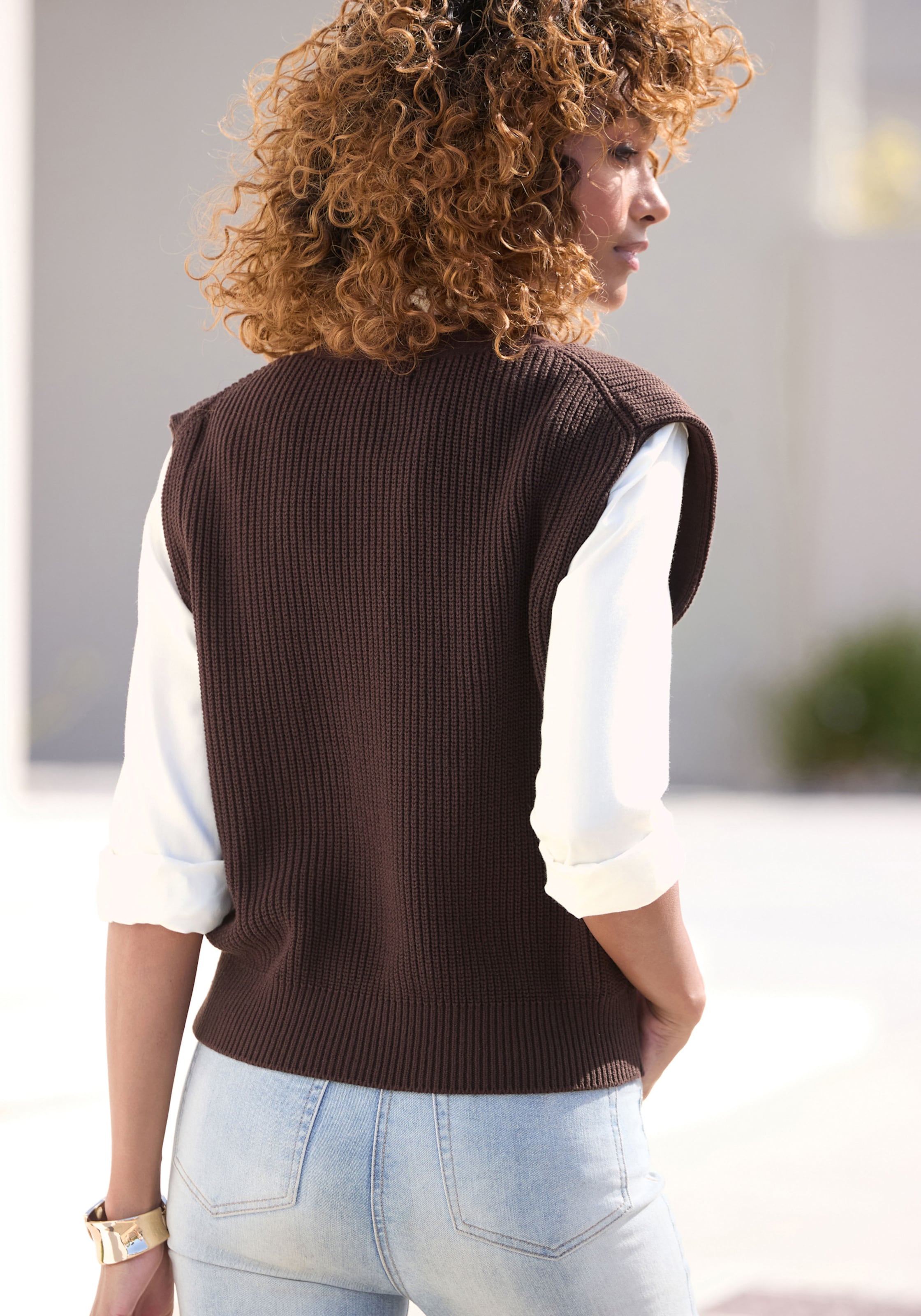 LASCANA Vest in donkerbruin | Witt