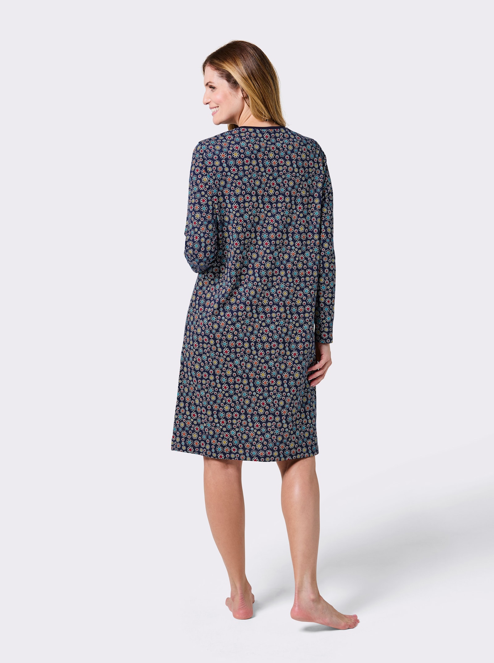 wäschepur Nachthemd mit floralem Muster - marine-bedruckt