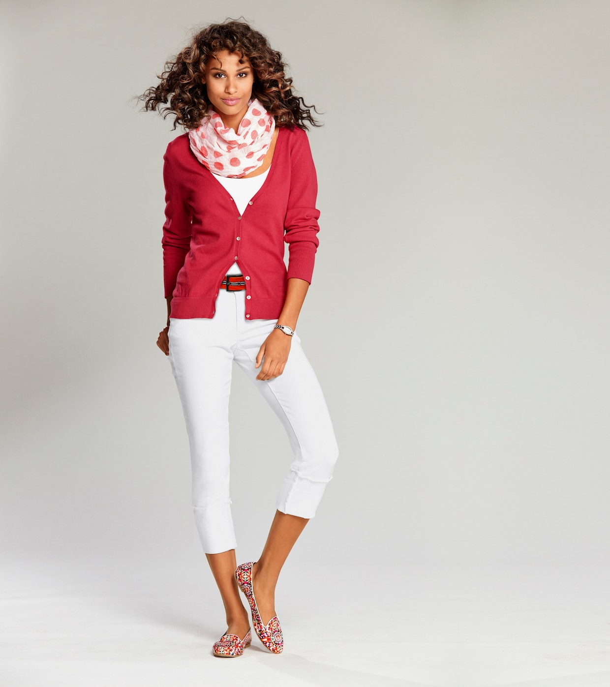 heine Veste en tricot fin - corail