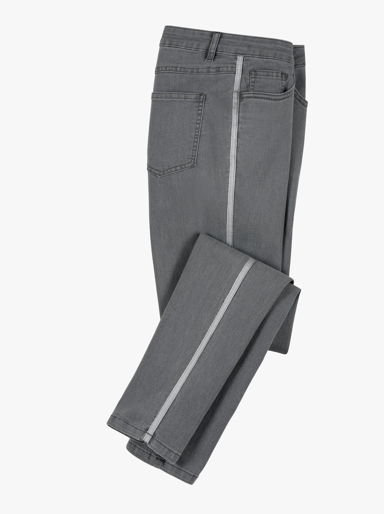 Džínsy s 5 vreckami - sivá džínsovina