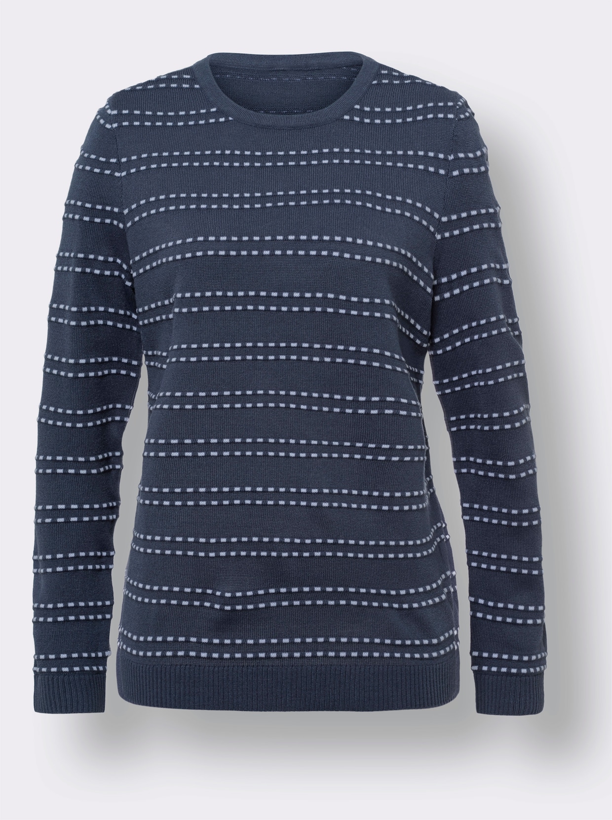 Pullover met lange mouwen - rookblauw gedessineerd