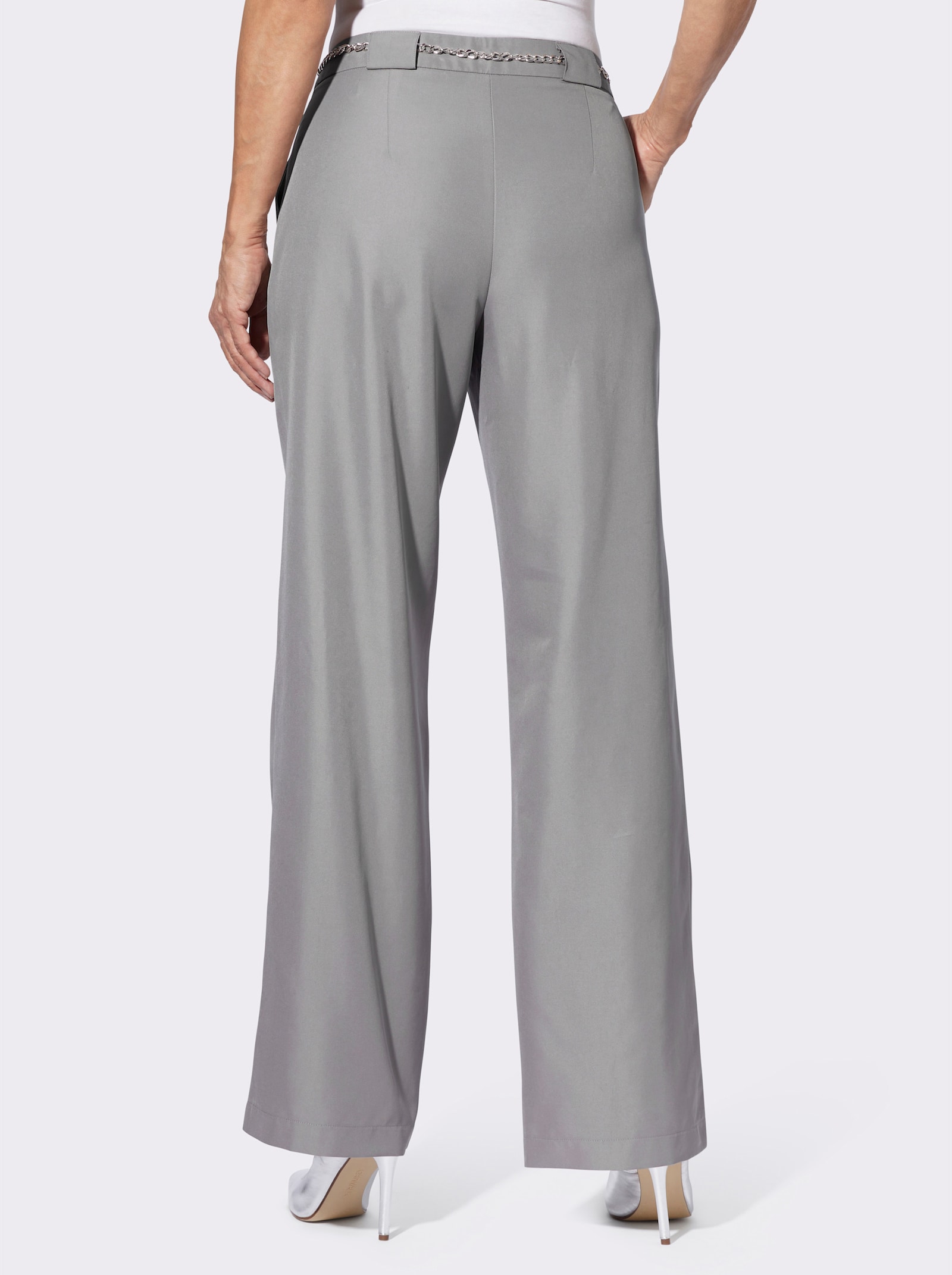 Broek met kettingceintuur - steengrijs