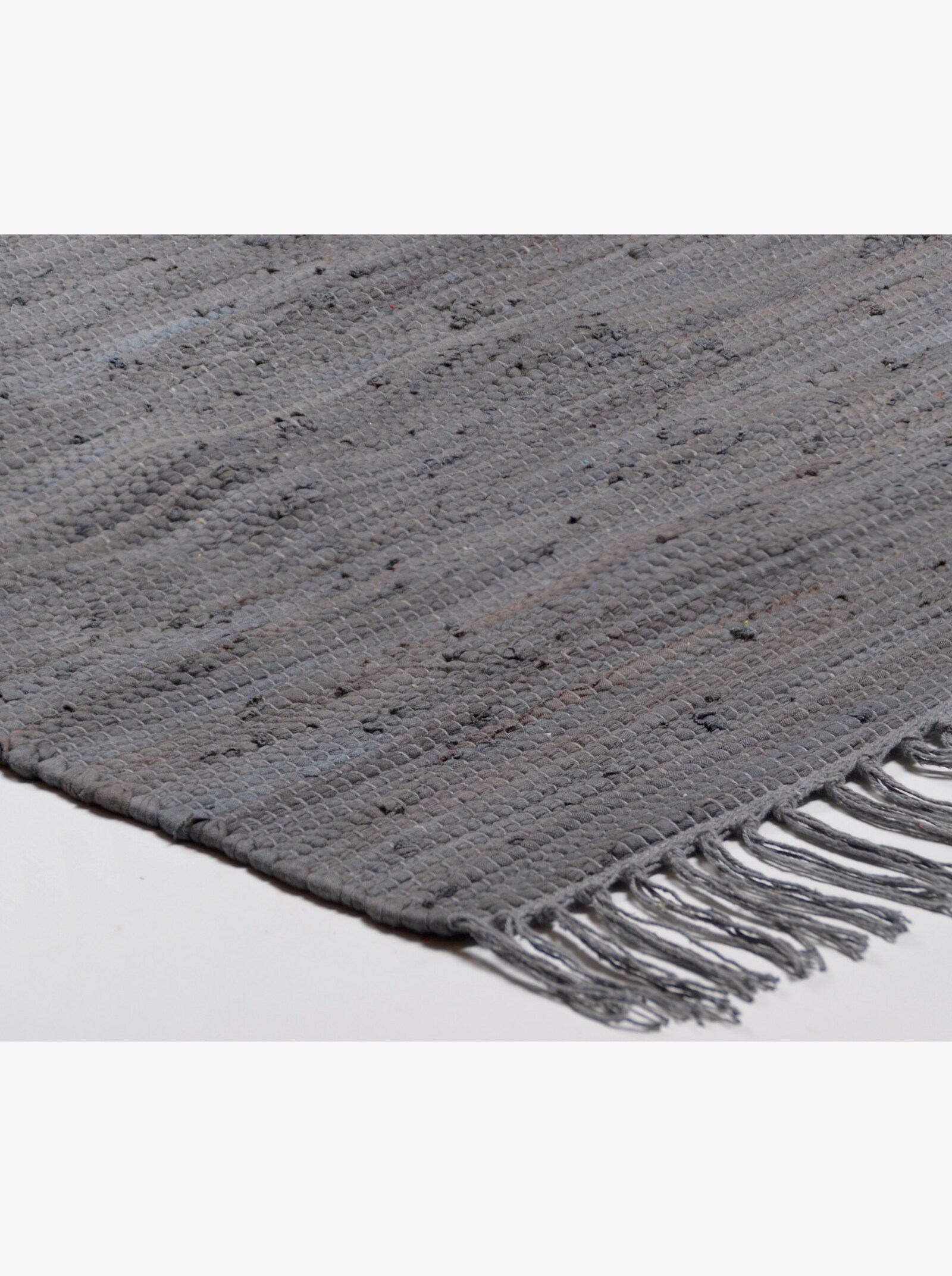 Theko Handwebteppich - anthrazit