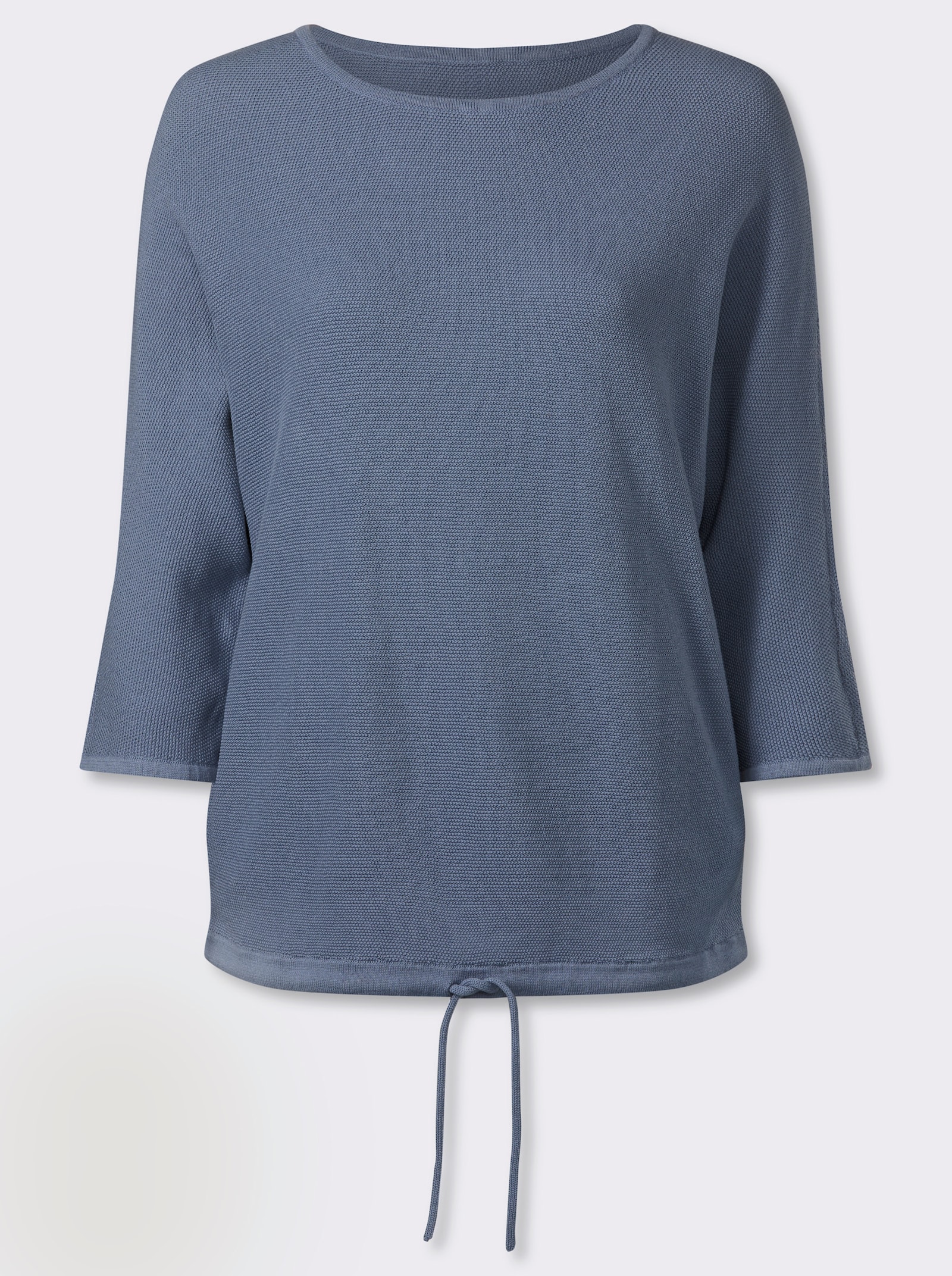 3/4 Arm-Pullover mit Fledermaus-Ärmeln - taubenblau