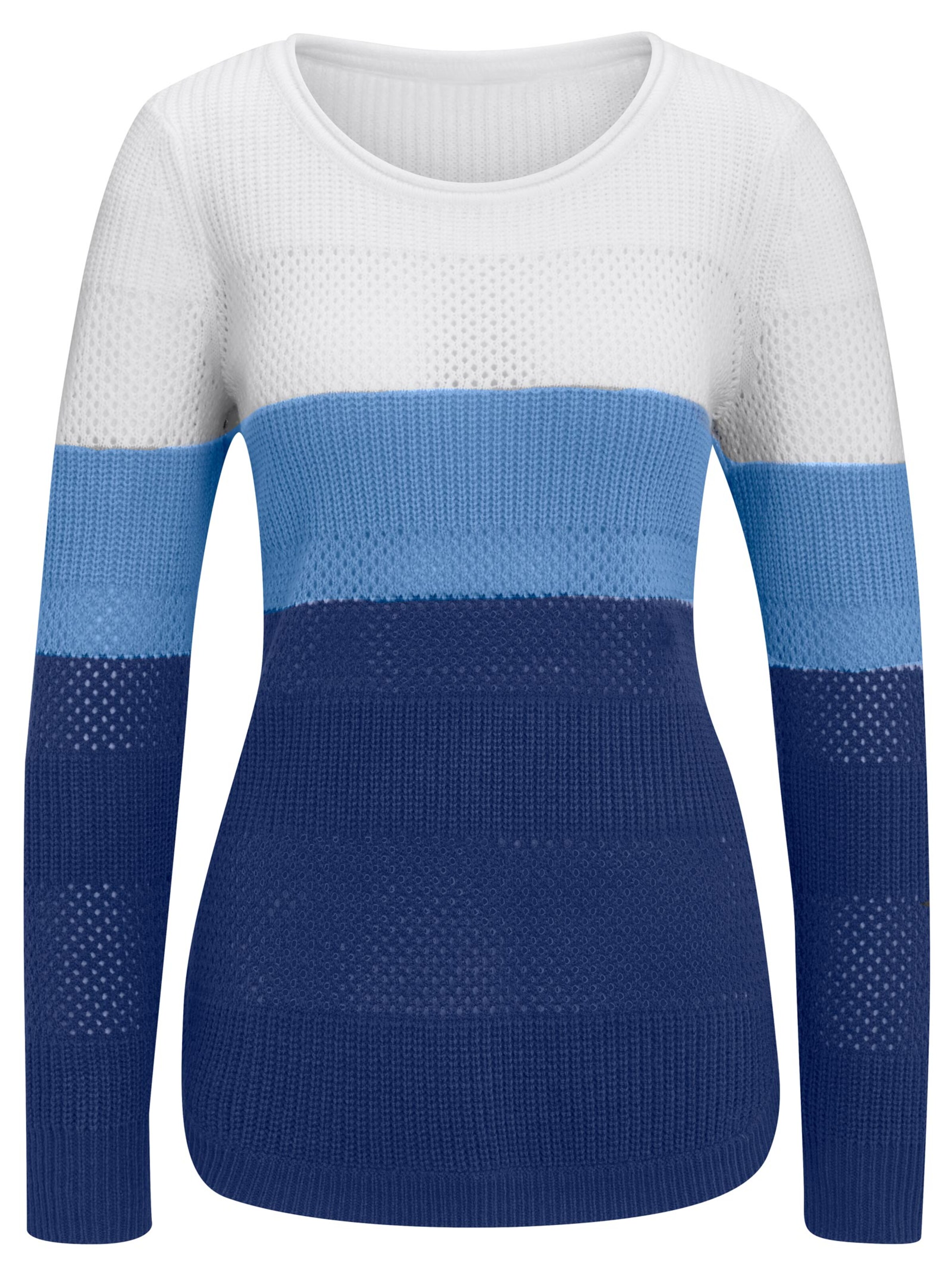 Pullover - blau-geringelt