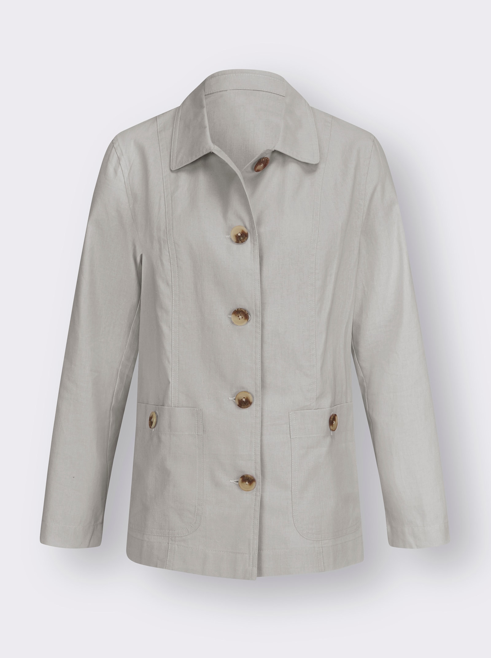 Jack van katoen en linnen - lichtgrijs