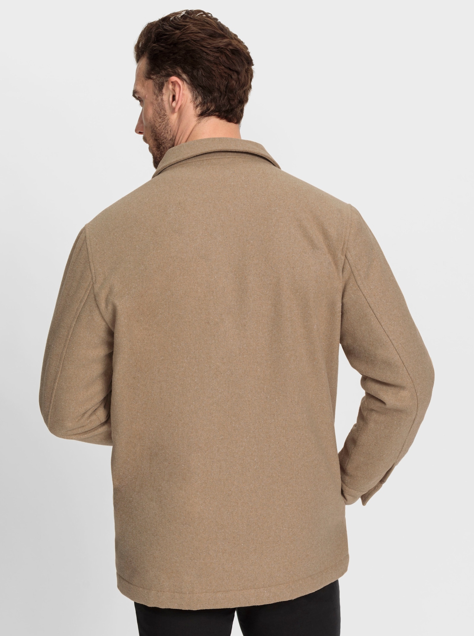 Marco Donati Longjacke in Woll-Optik - camel-meliert