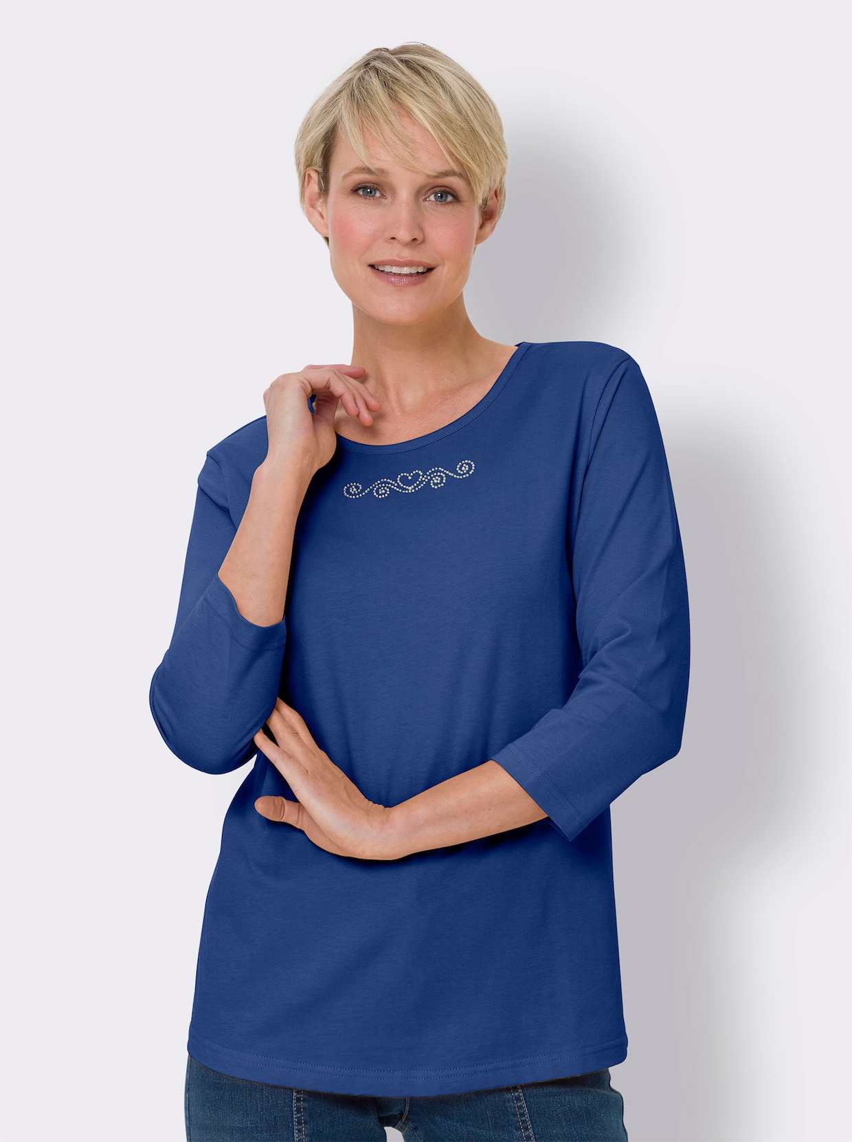 3/4-Arm-Shirt - royalblau