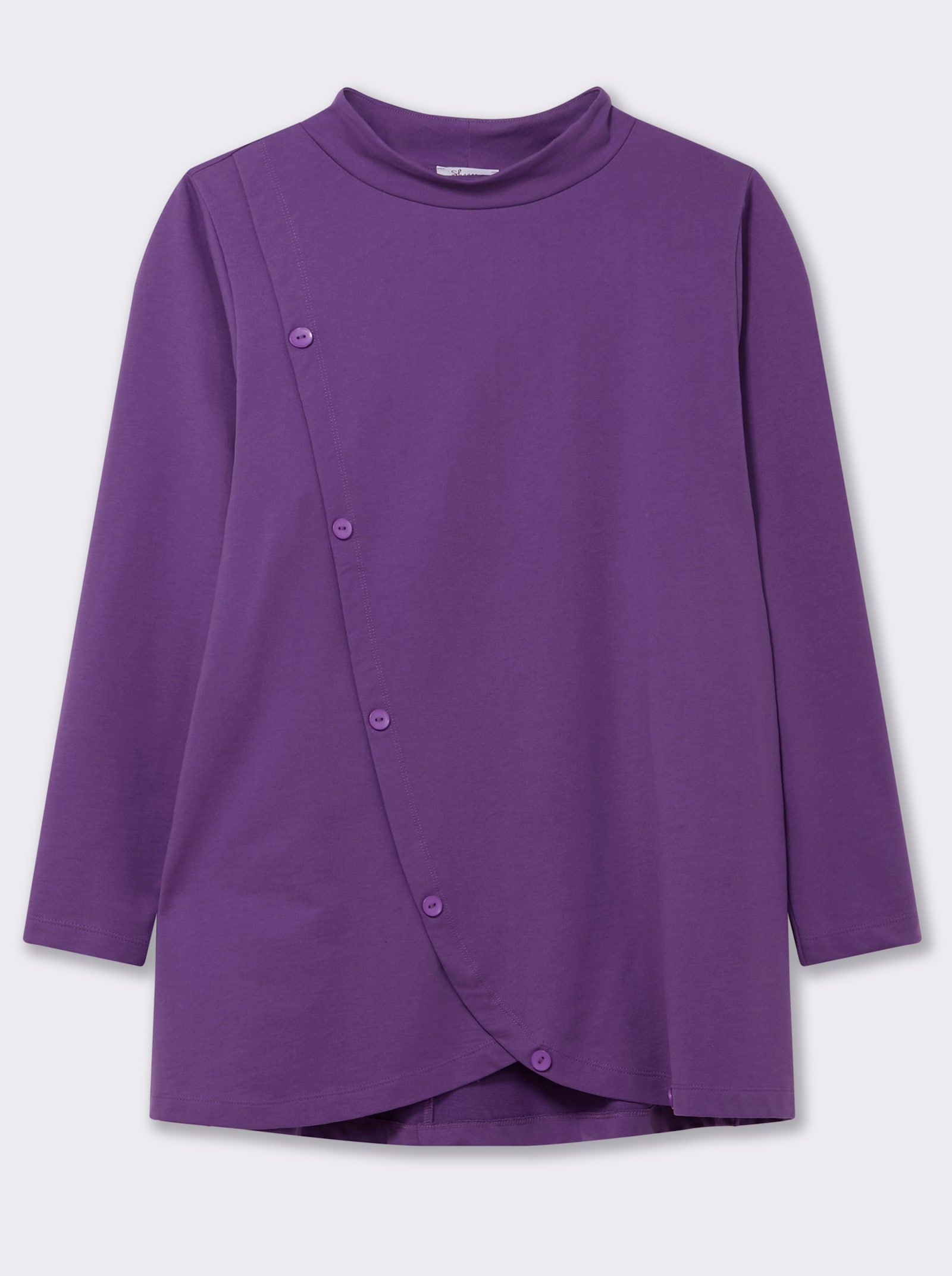 sheego Sweatshirt in Wickeloptik - lila