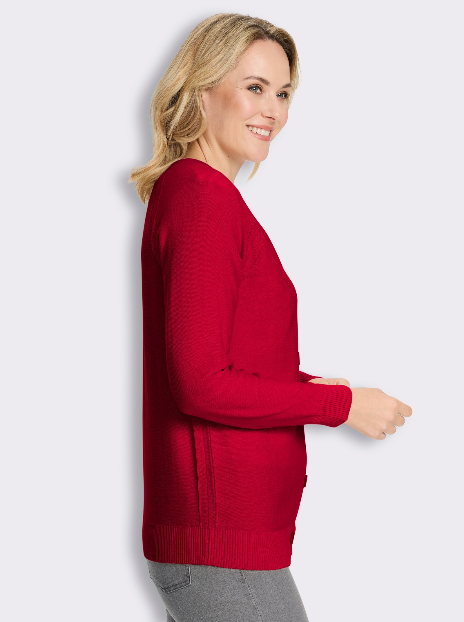 Strickjacke mit Raglan-Ärmeln - rot
