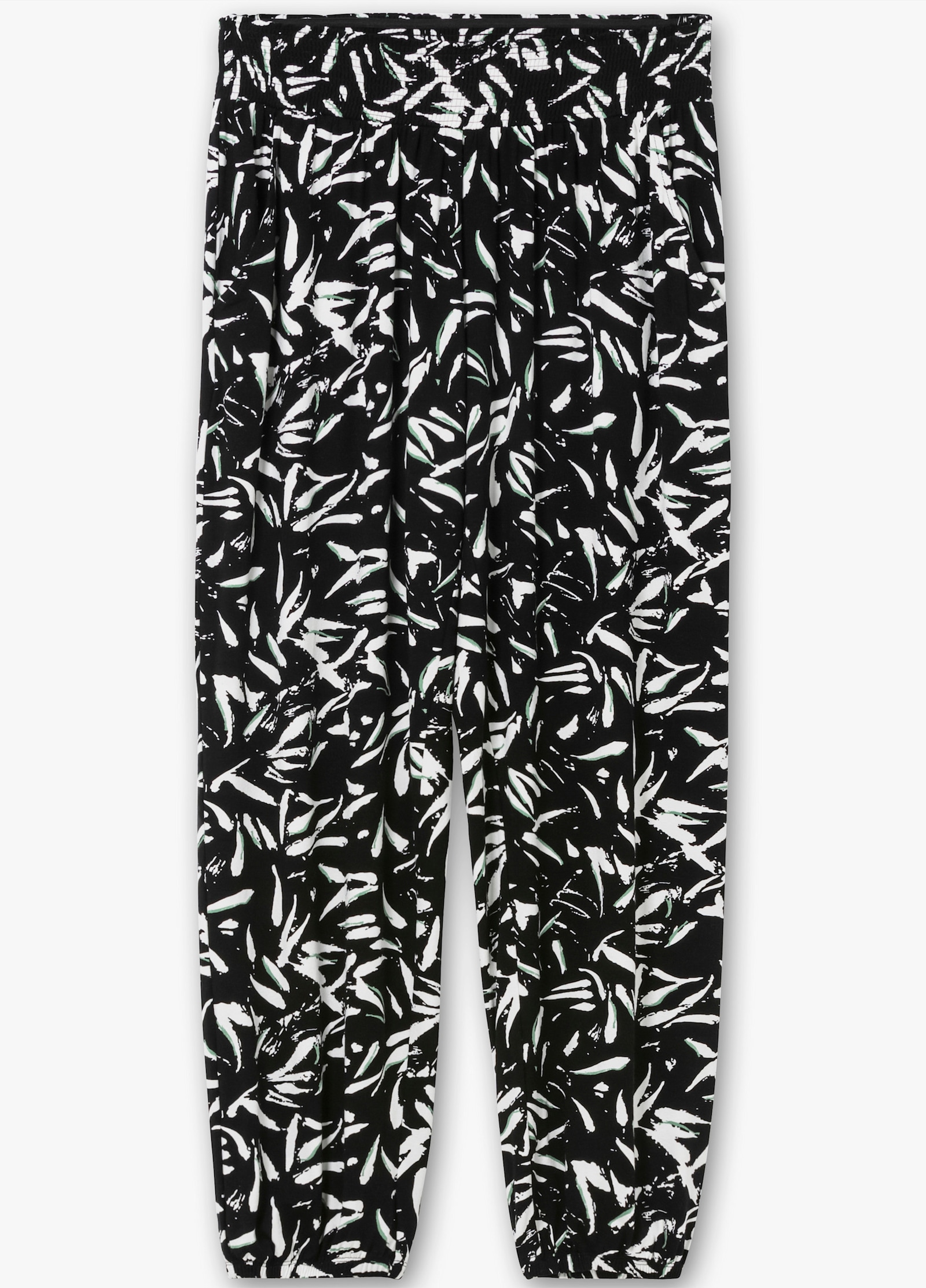 sheego Pantalon extensible - noir-blanc