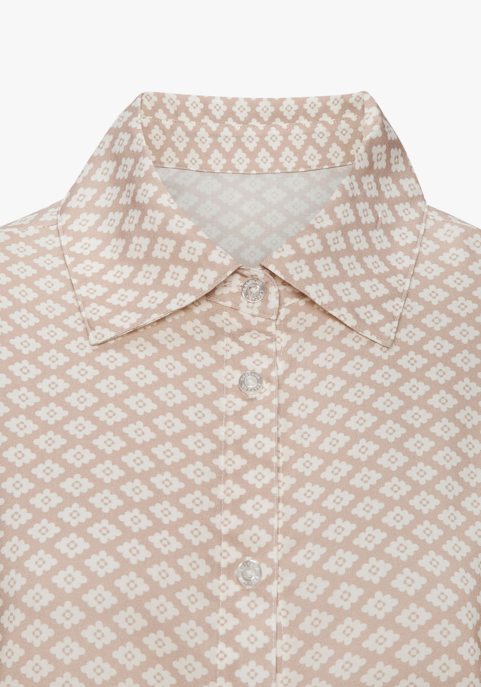 LASCANA Pyjamaoberteil - beige-weiß gemustert