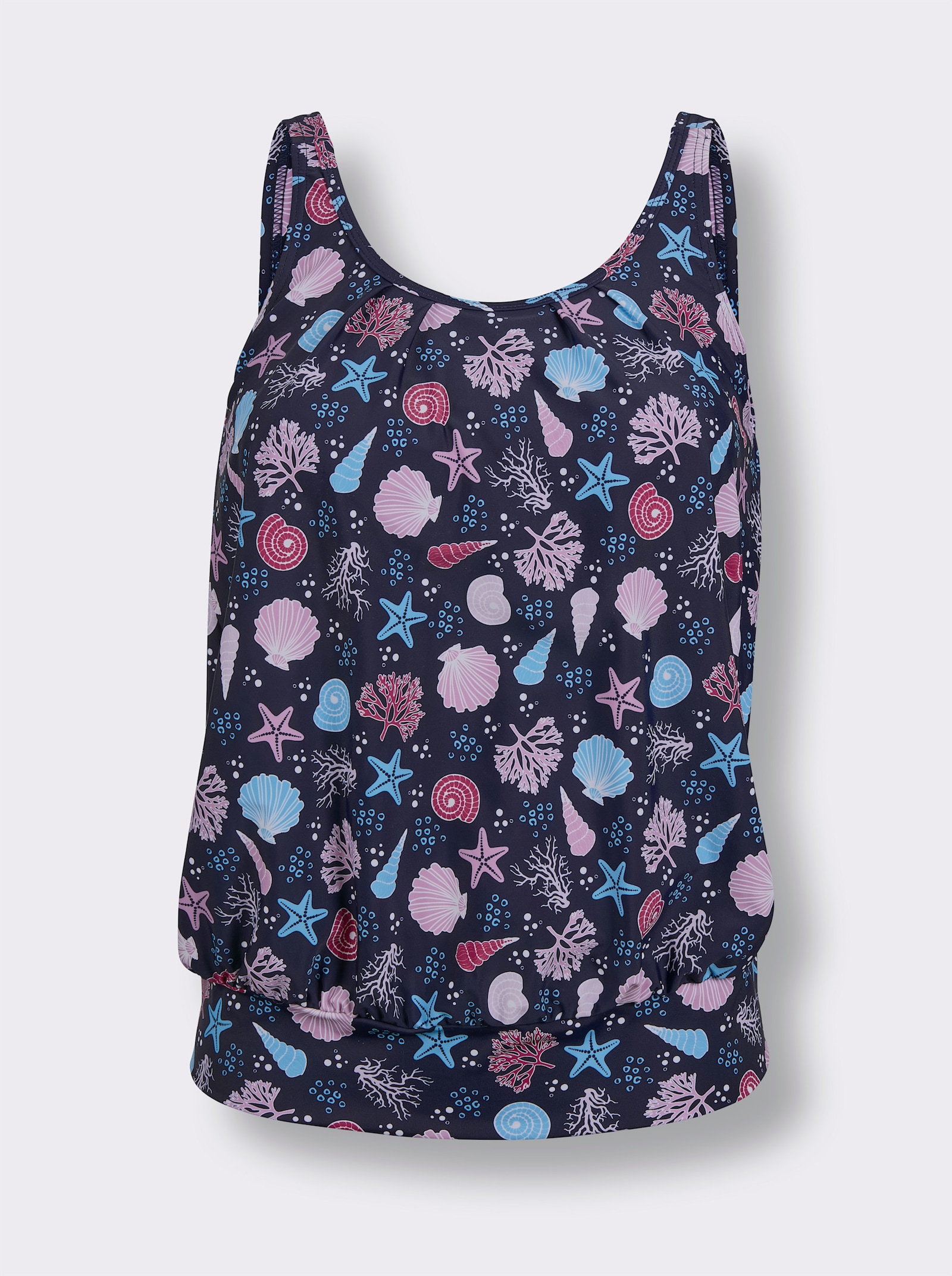 feel good Haut de tankini ample - marine-vert d'eau imprimé