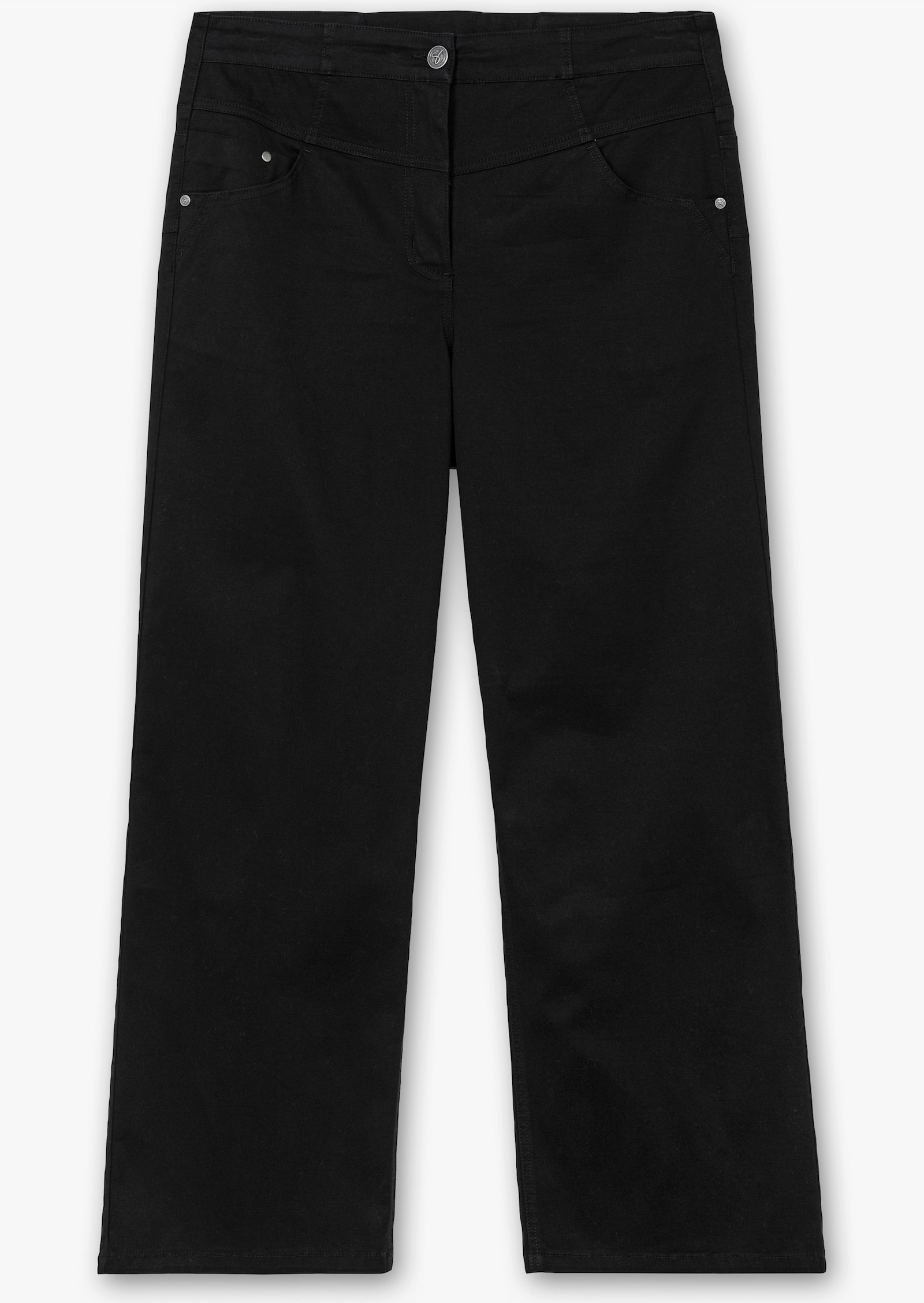 sheego Stretch-Hose mit weitem Bein - schwarz