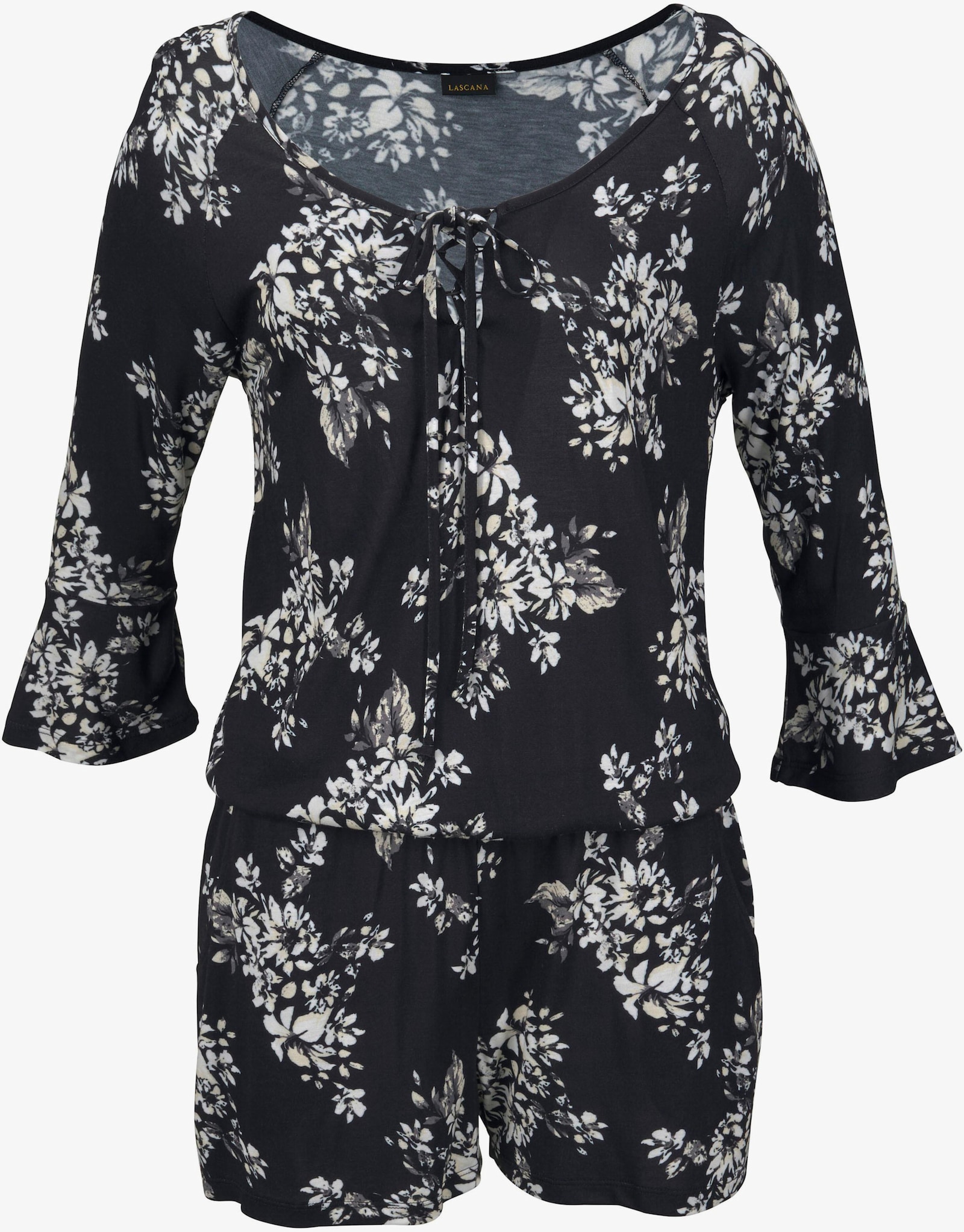 LASCANA Overall - schwarz-creme-bedruckt