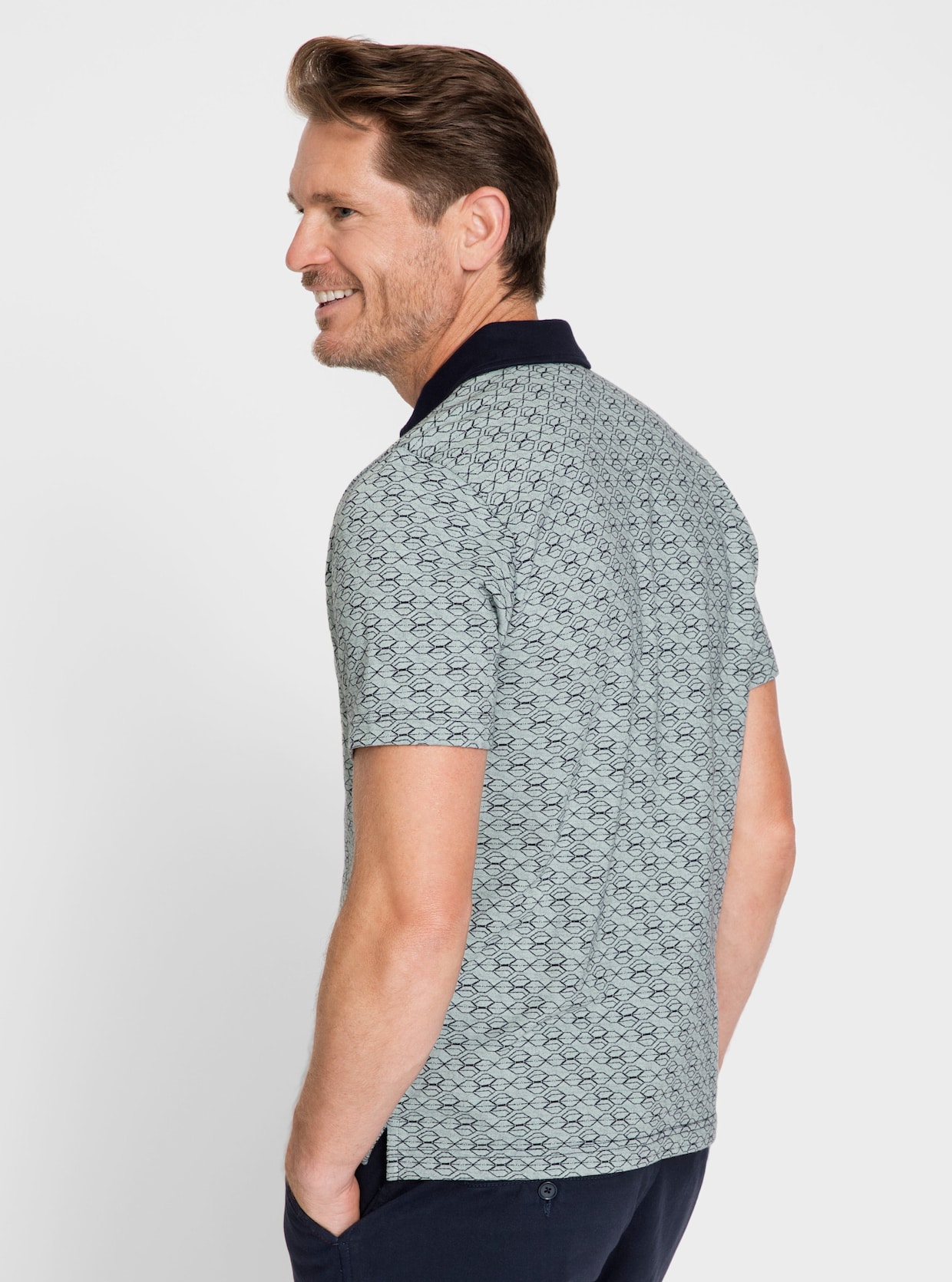 Marco Donati Poloshirt met korte mouwen - kalkmint/marine