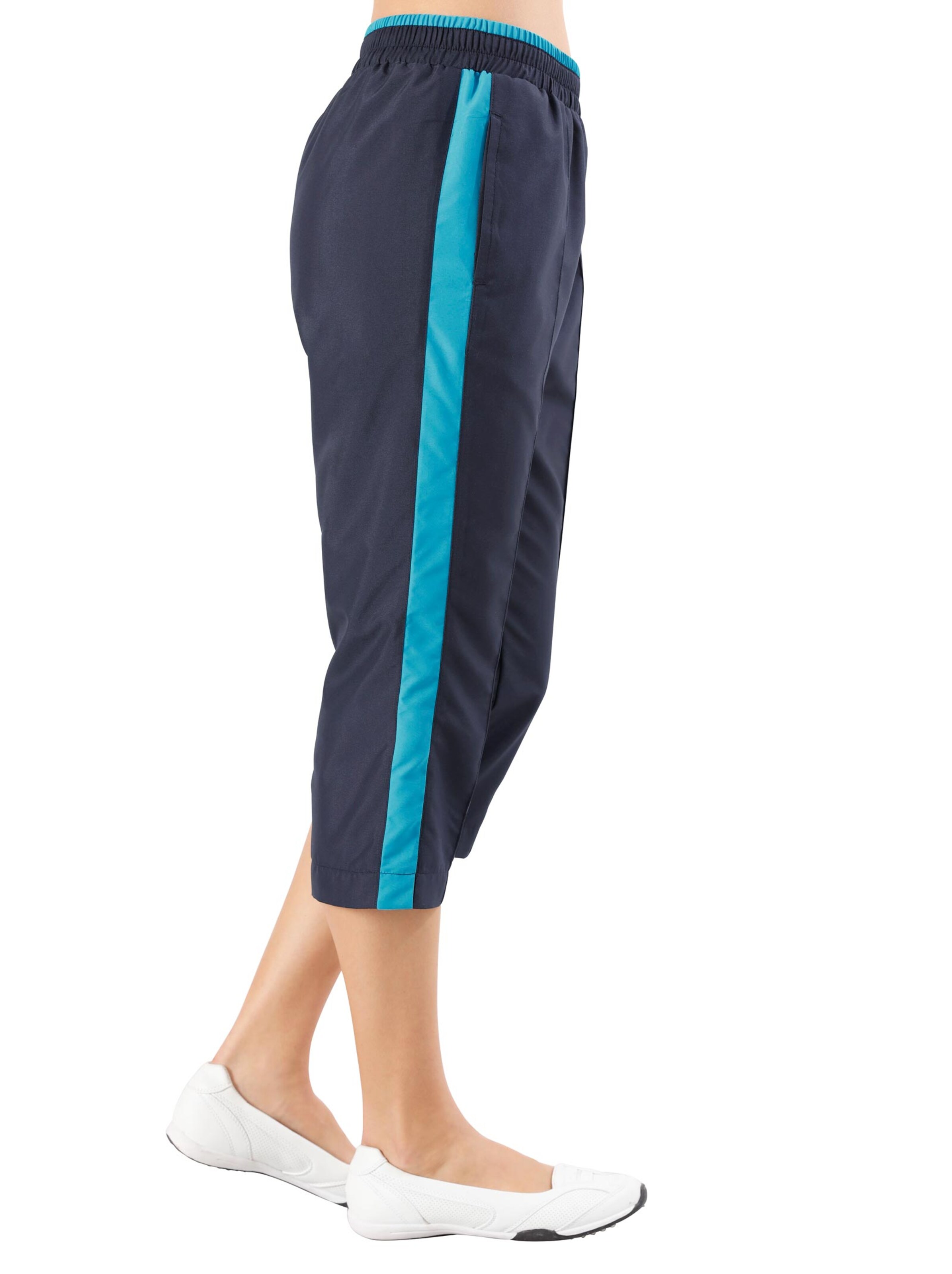 Capri-Freizeithose - marine-türkis