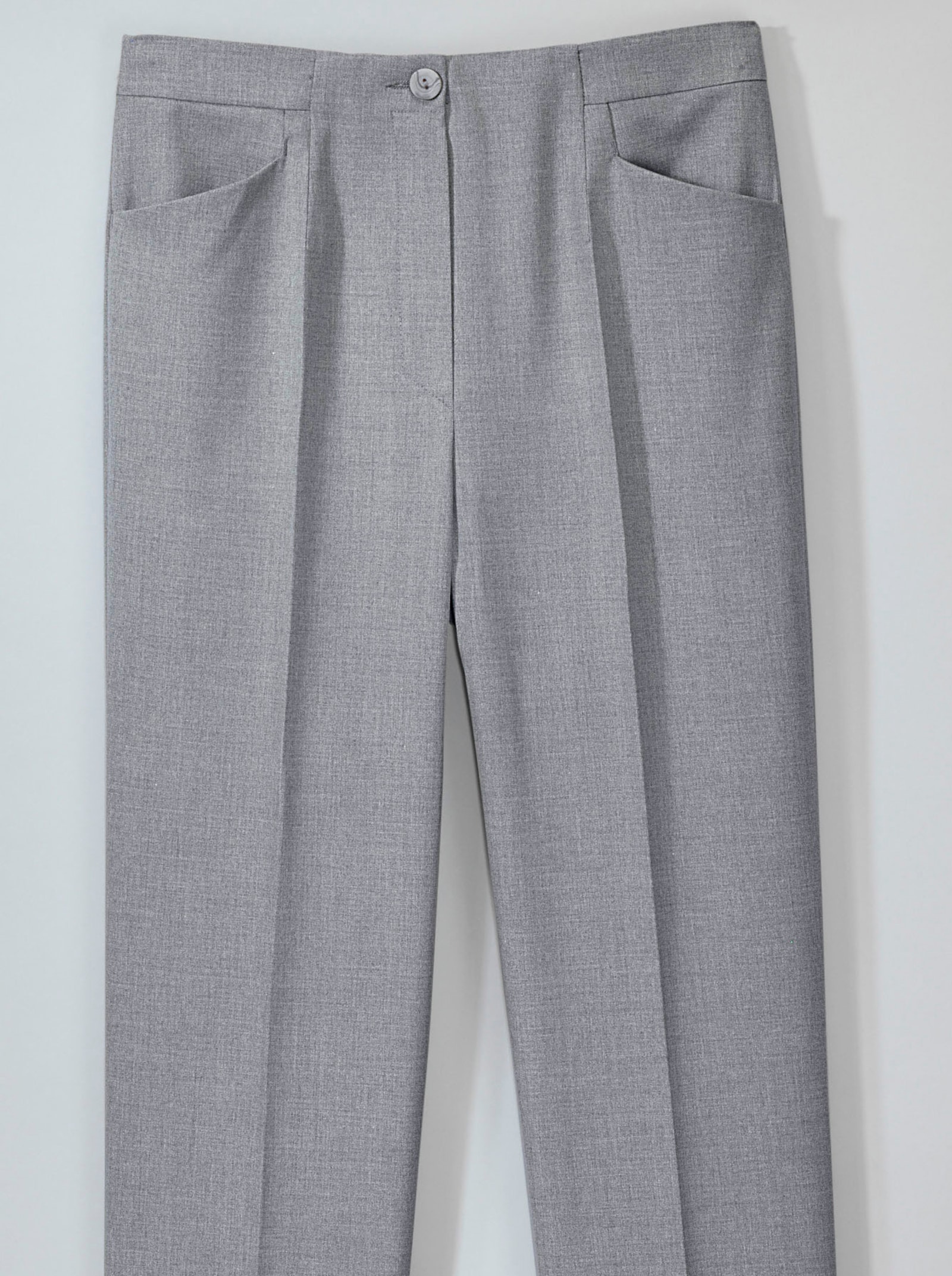 Come on Bügelfaltenhose in Bauch-weg-Form - silbergrau-meliert