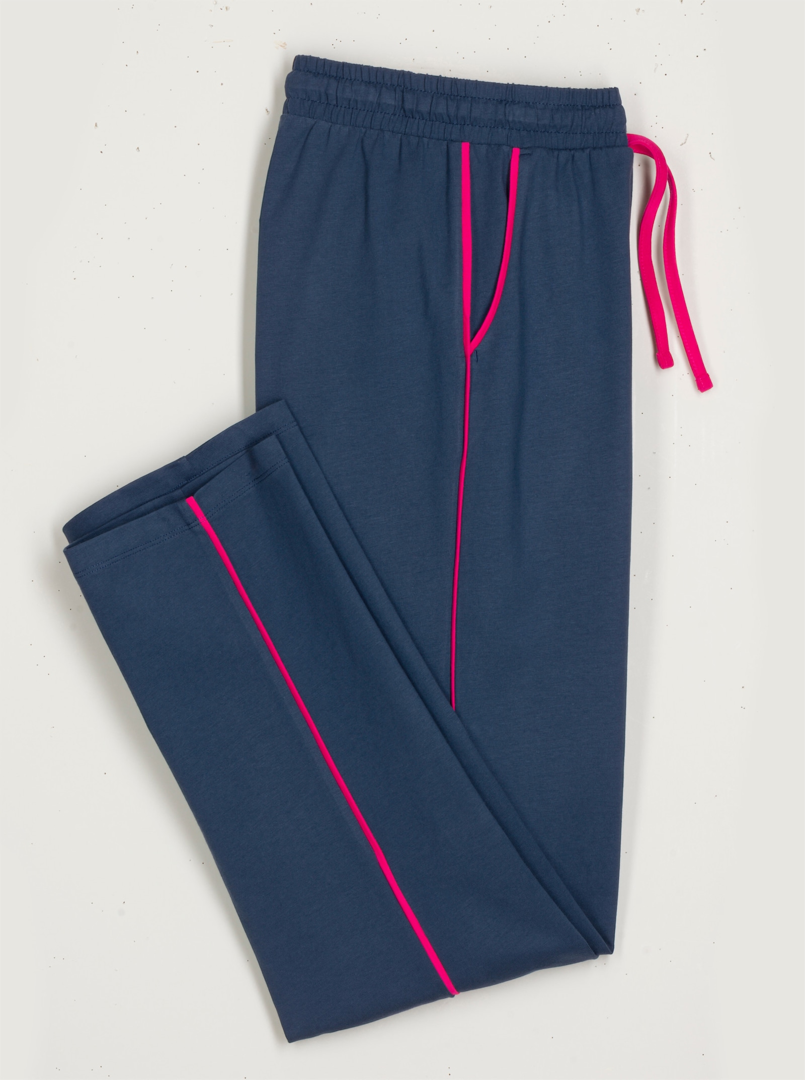 Kalhoty pro volný čas s kontrasty - černá + tmavěmodrá