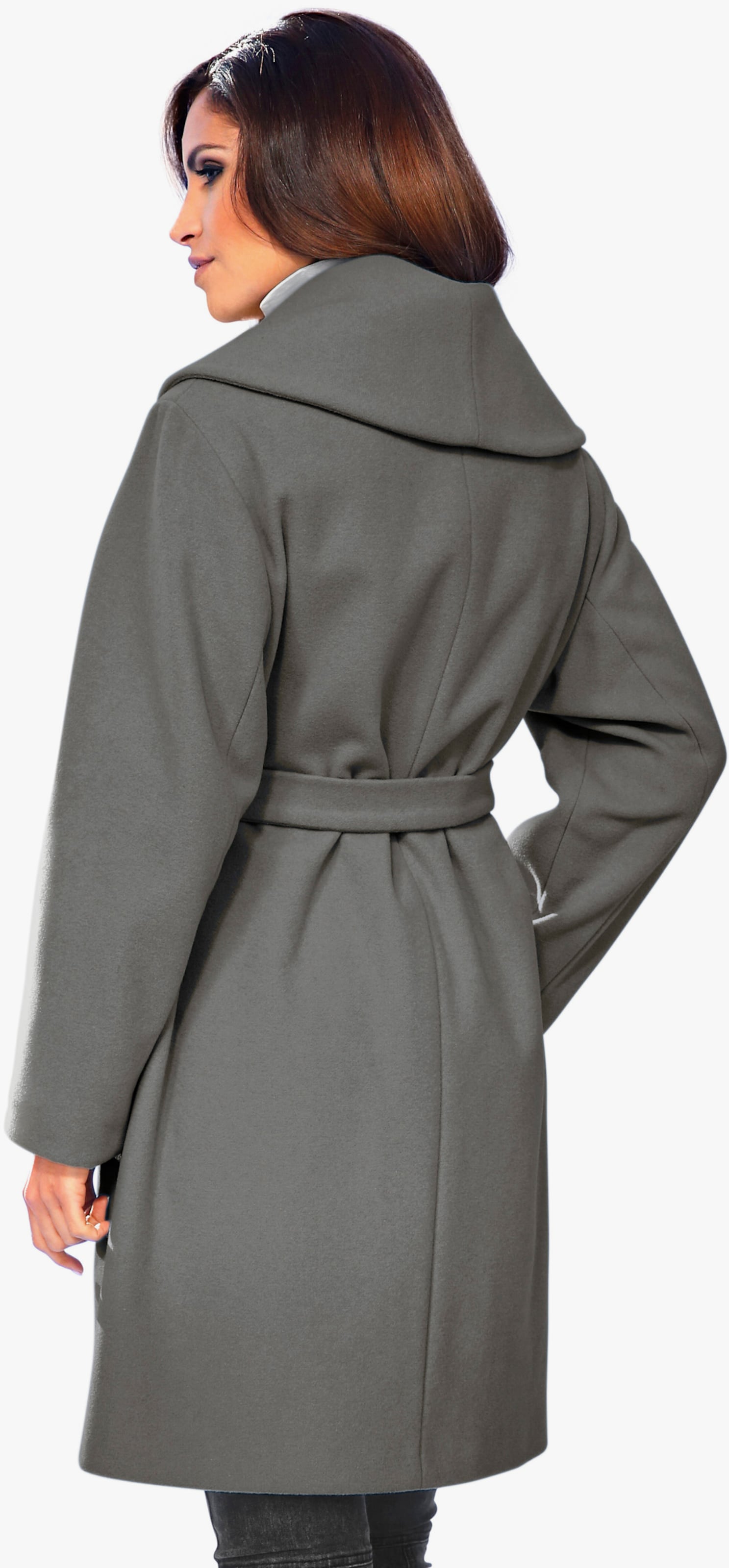 heine Wolljacke mit Schalkragen - silbergrau