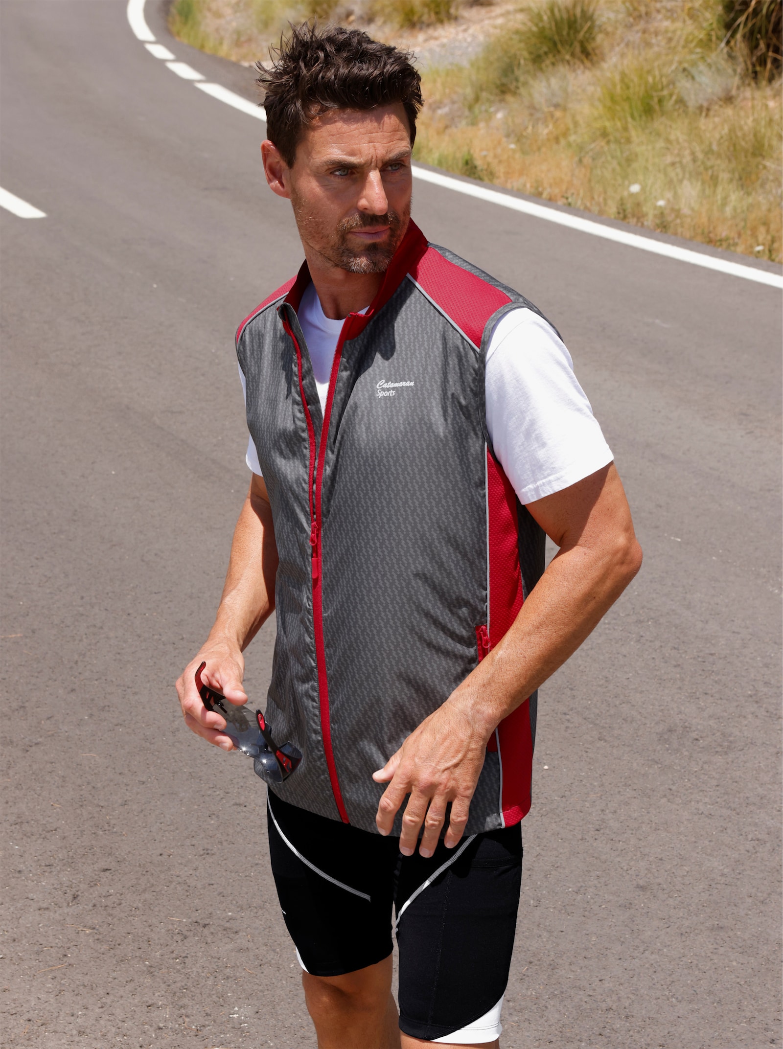 Catamaran Sports Functioneel gilet met ritszak achter - rood