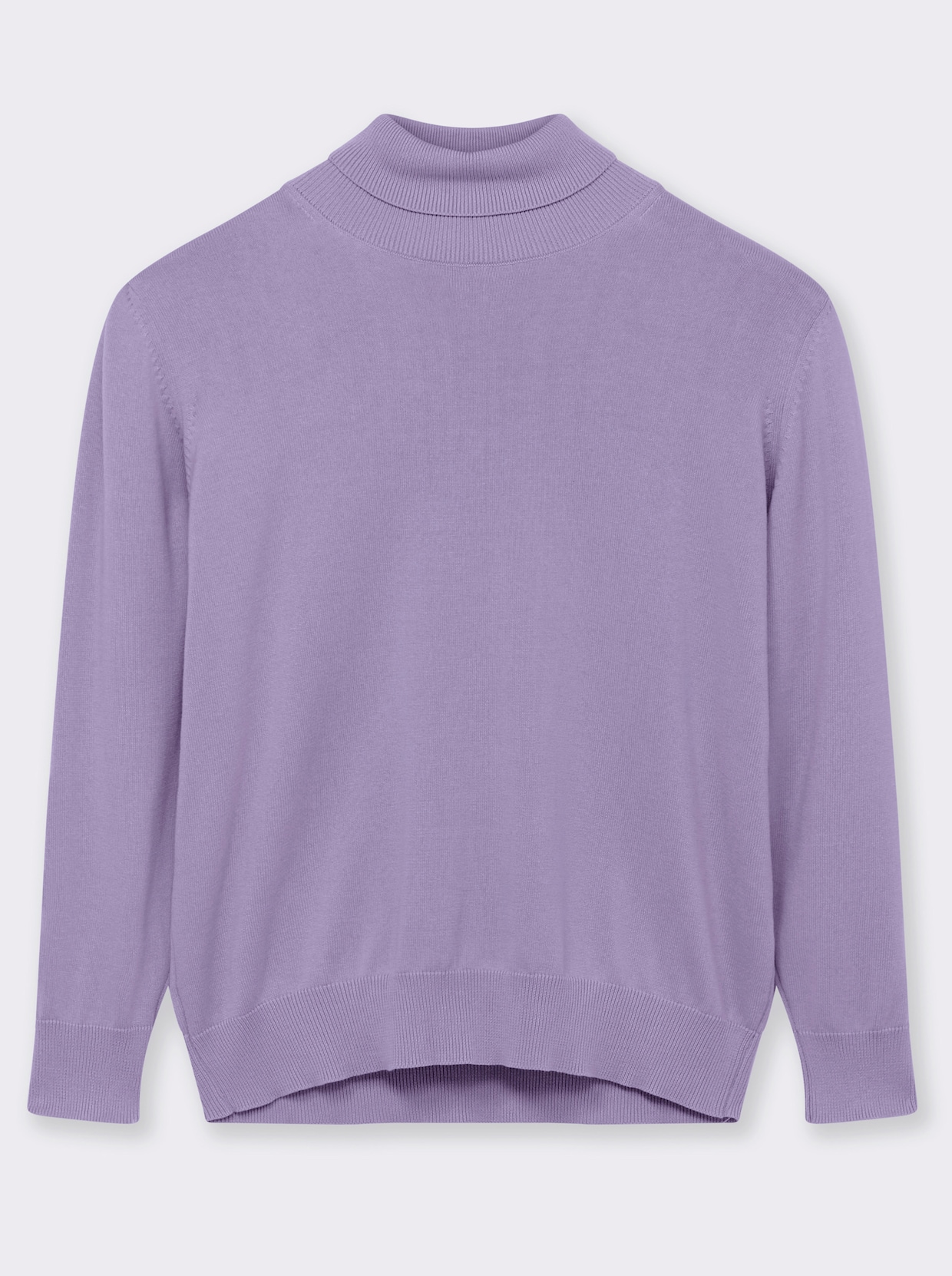 Rollkragenpullover aus reiner Baumwolle - flieder
