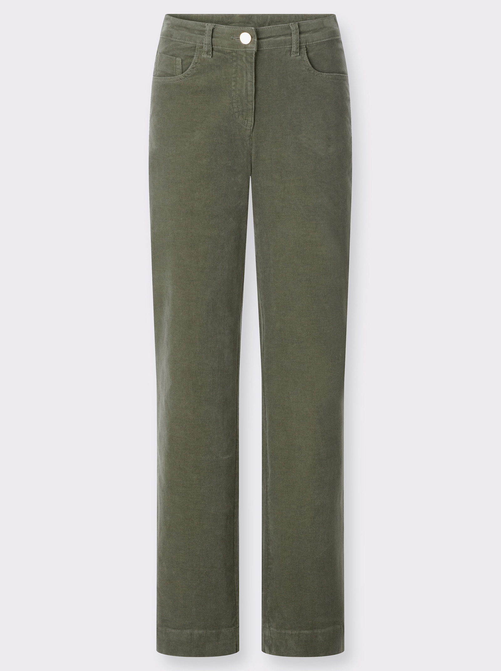  Cordhose mit breitem Saum - khaki