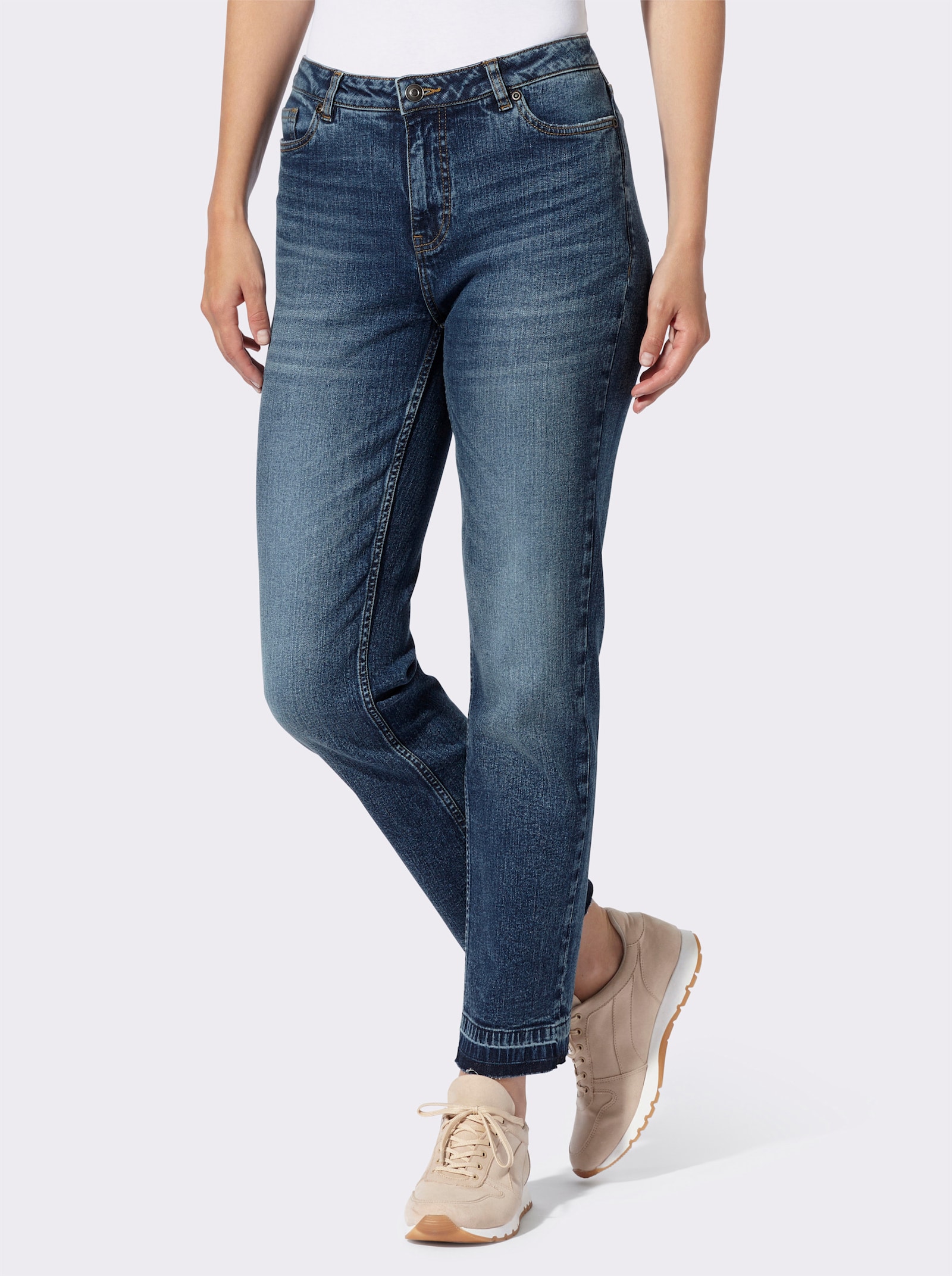 heine Jeans mit offenem Saum - blue-stone-washed