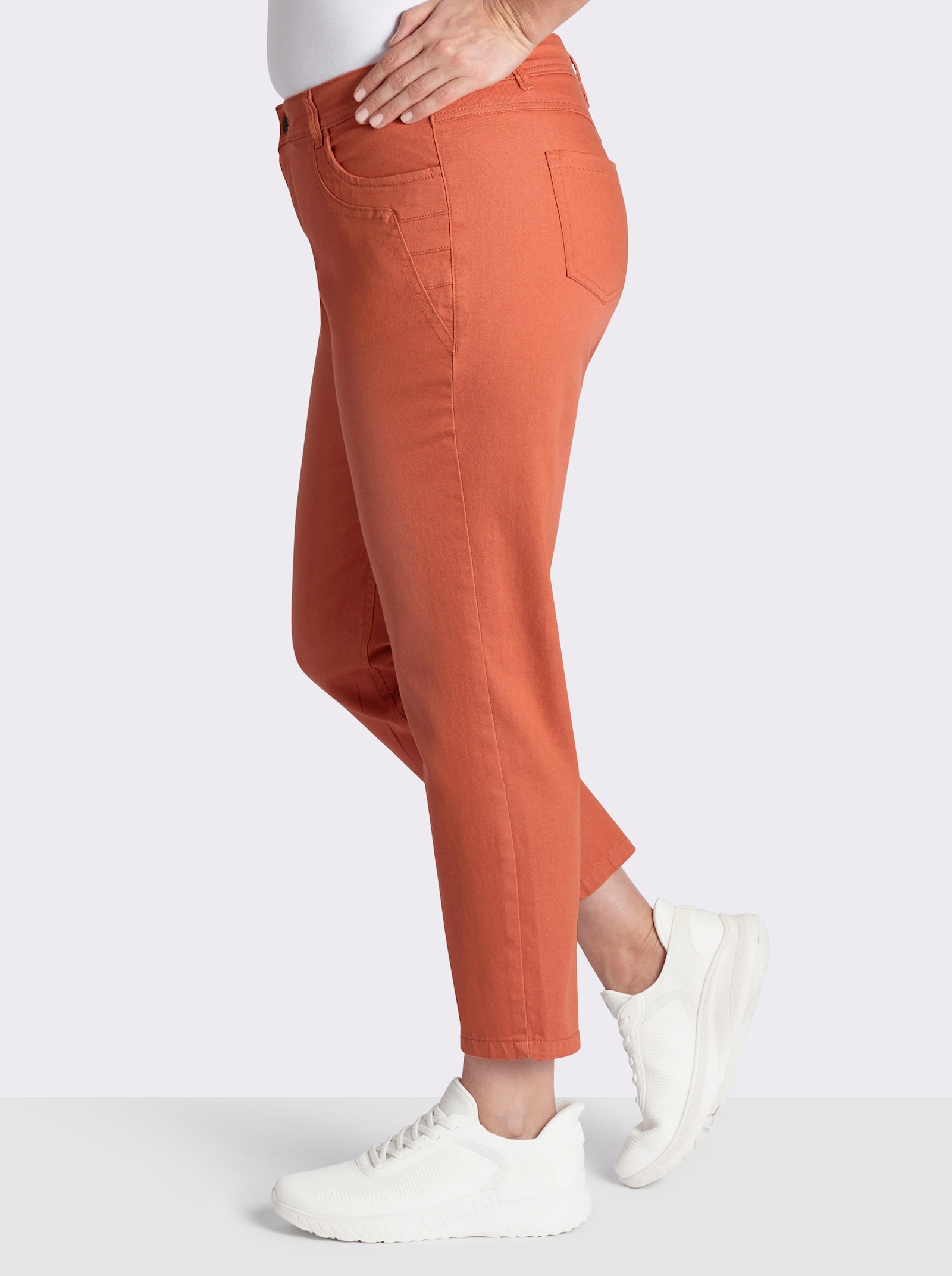  5-Pocket-Jeans mit Ziernähten - papaya