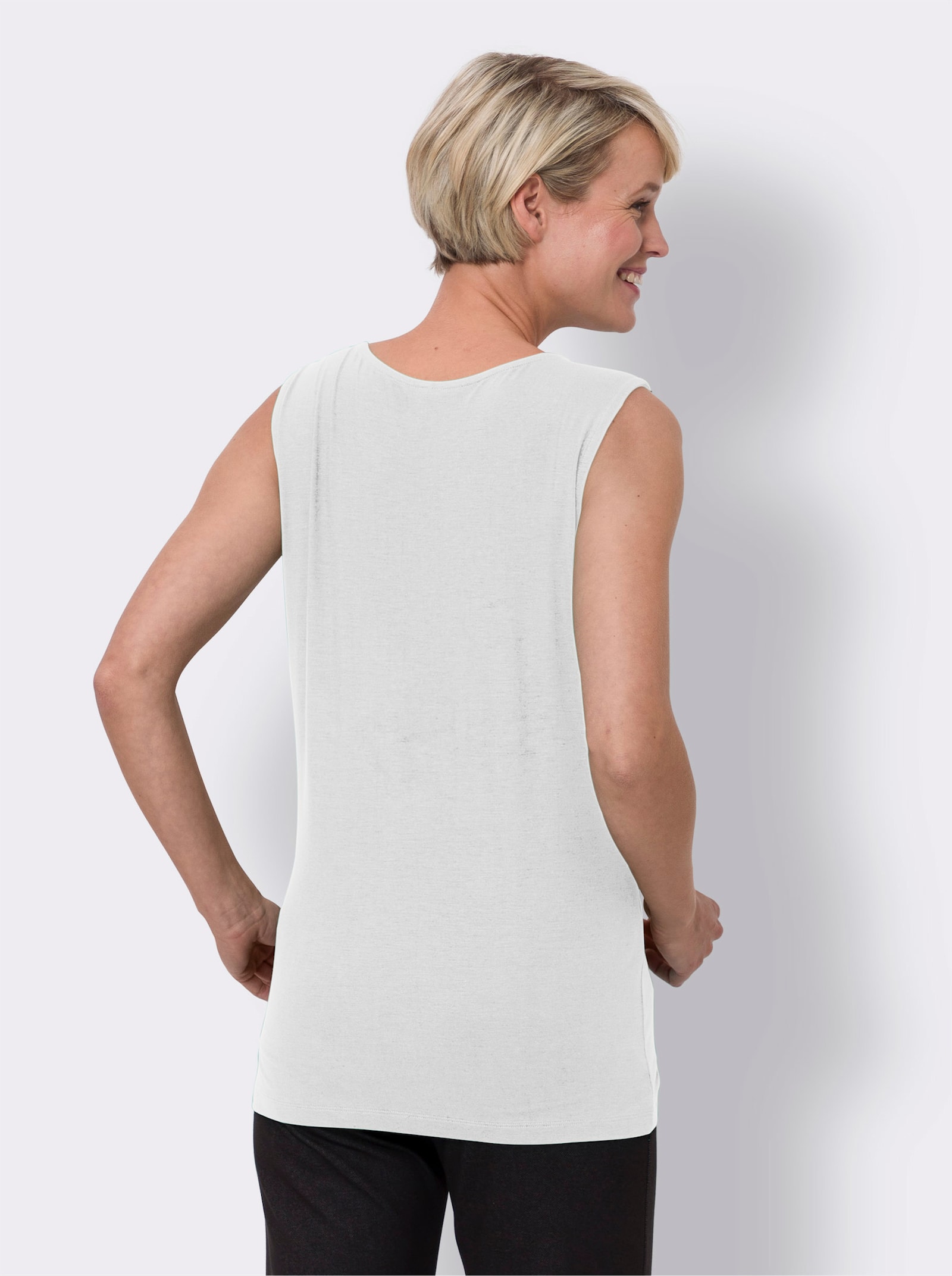 Shirttop in pflegeleichter Viskose Qualität - weiß