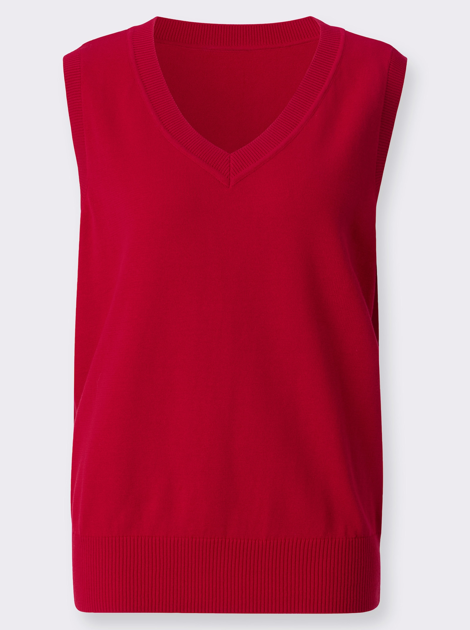 Pullunder mit gerippten Abschlüssen - rot